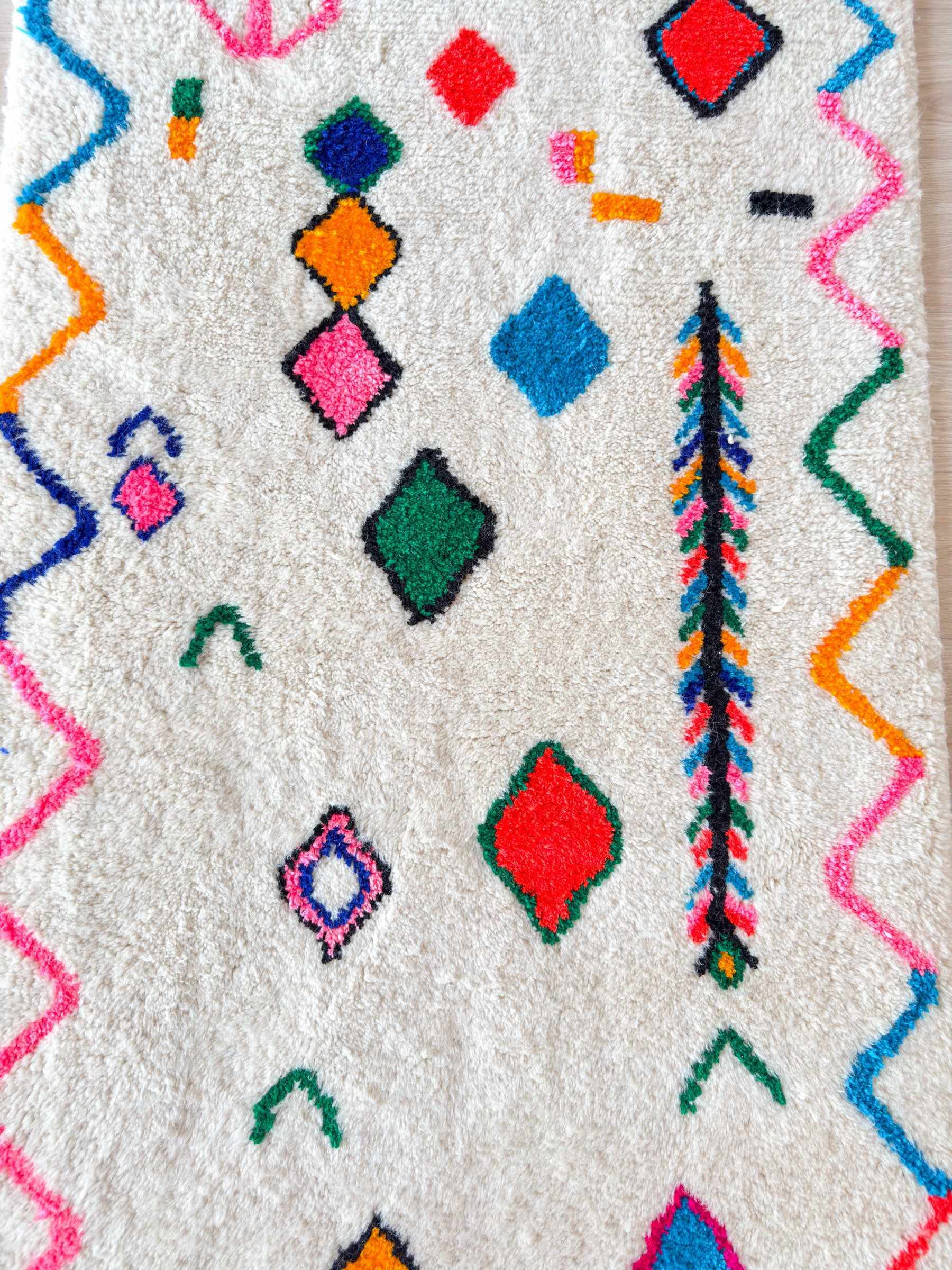 Farbenfroher Berber-Läuferteppich 108 x 347 cm - Nr. 2235