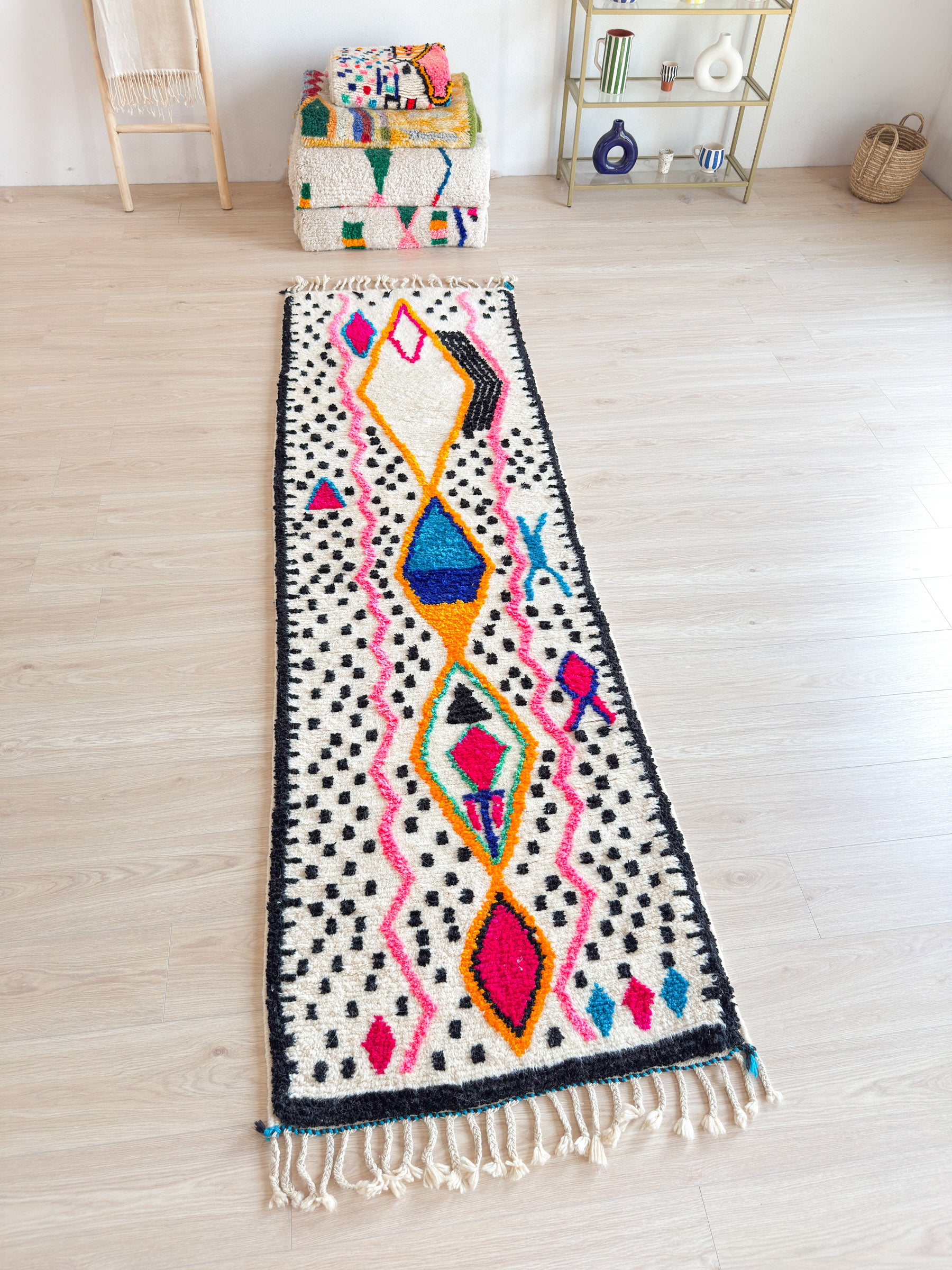 Tapis de couloir berbère coloré 87 x 304 cm - n°1965