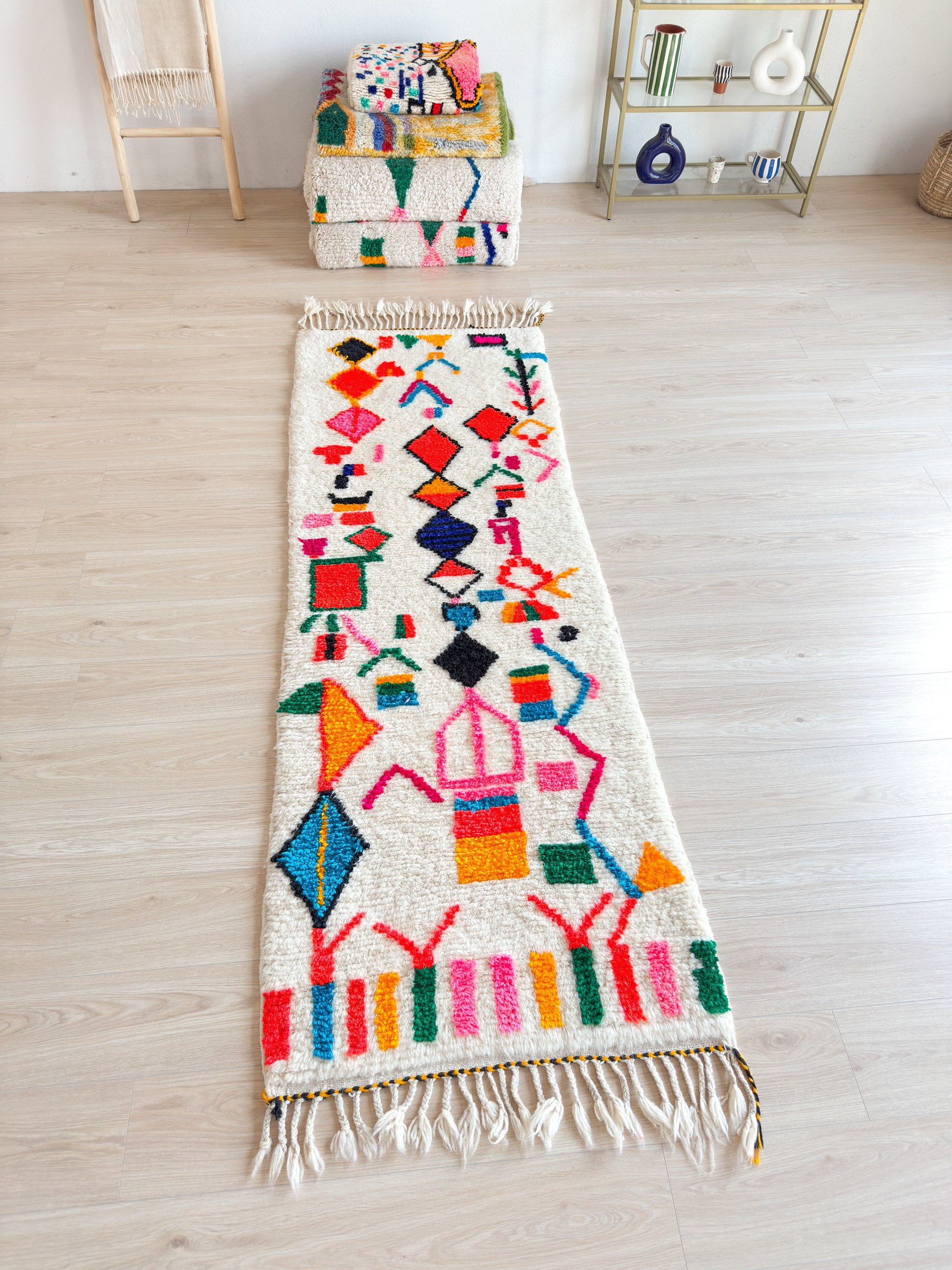 Colorful Berber hallway rug - n°814