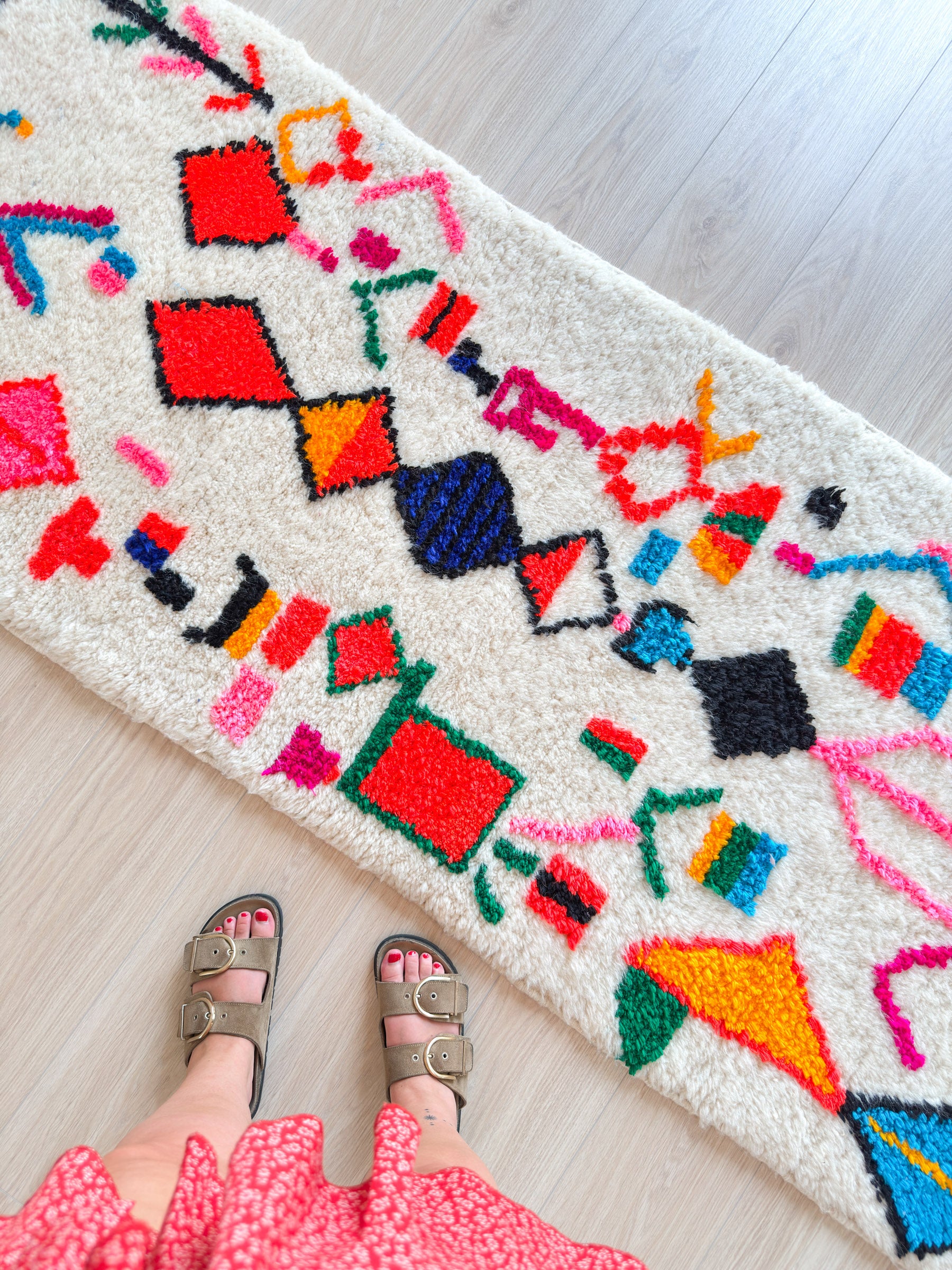 Colorful Berber hallway rug - n°814