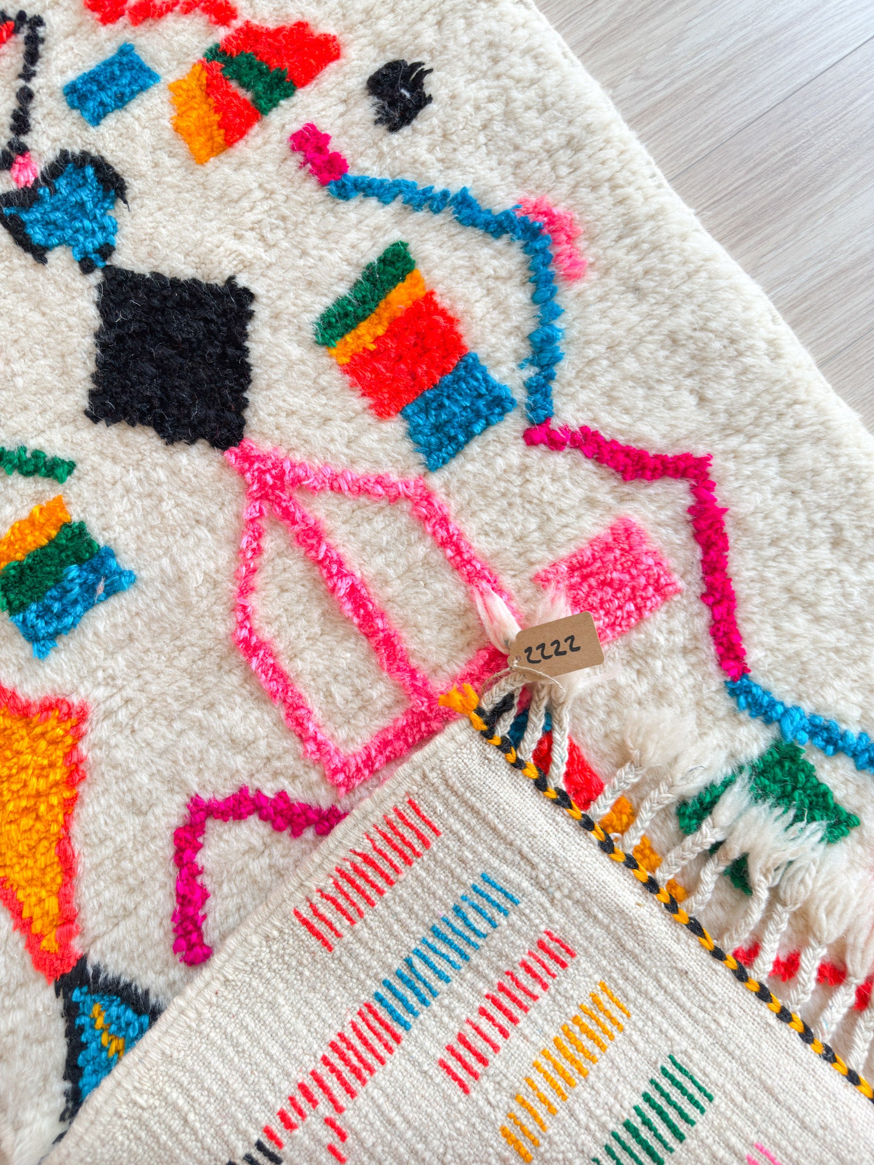 Tapis de couloir berbère coloré 85 x 268 cm - n°2222