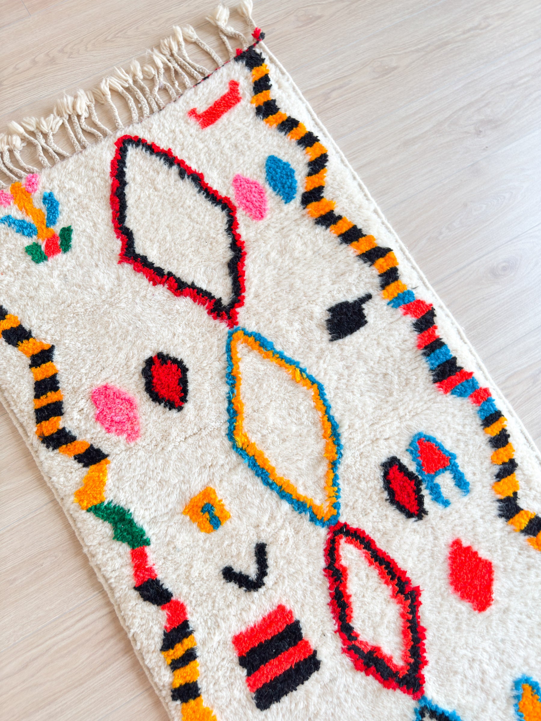 Tapis de couloir berbère coloré 86 x 256 cm - n°2223