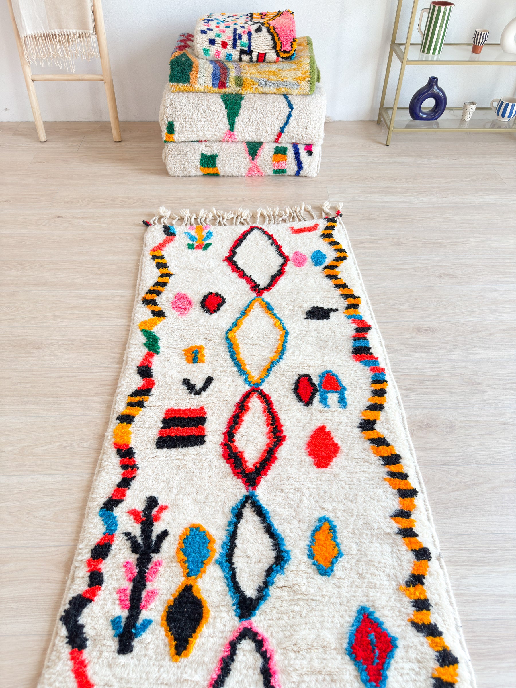 Colorful Berber Runner Rug 86 x 256 cm - No. 2223