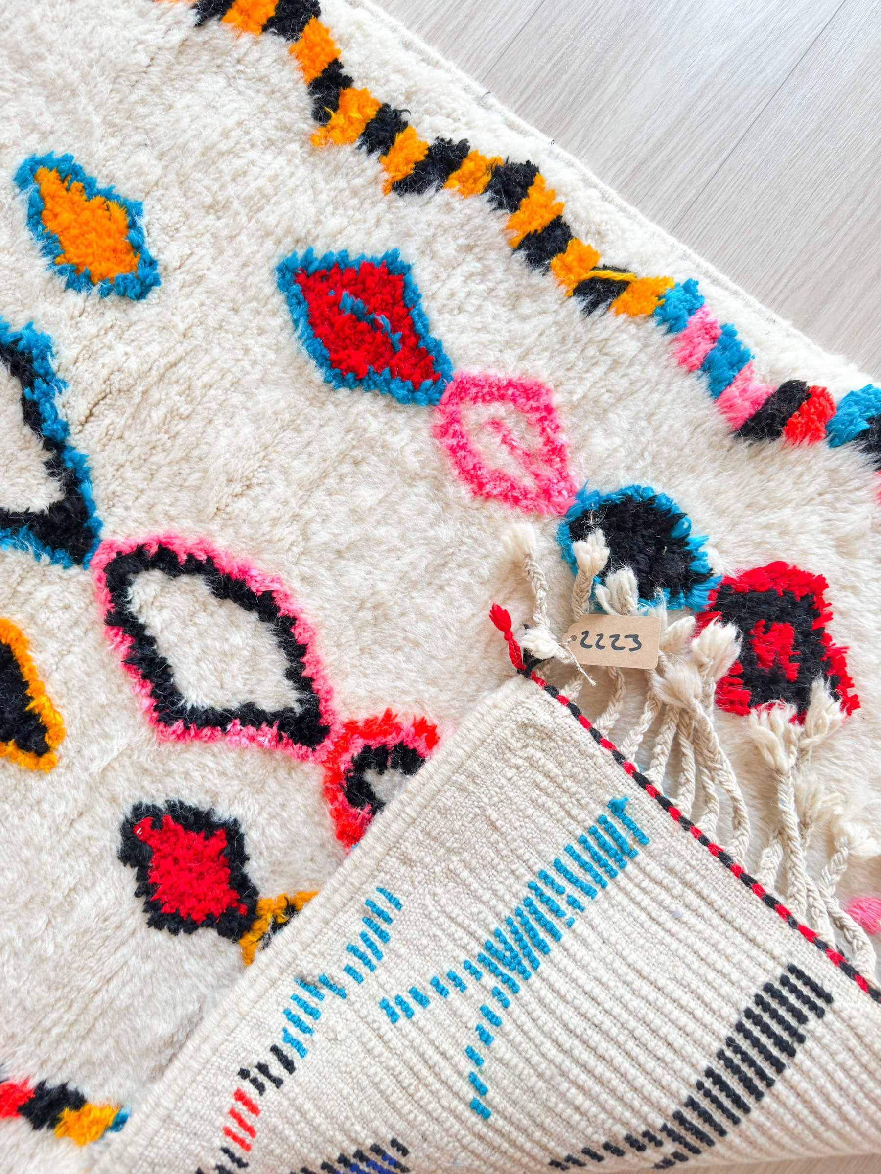 Tapis de couloir berbère coloré 86 x 256 cm - n°2223