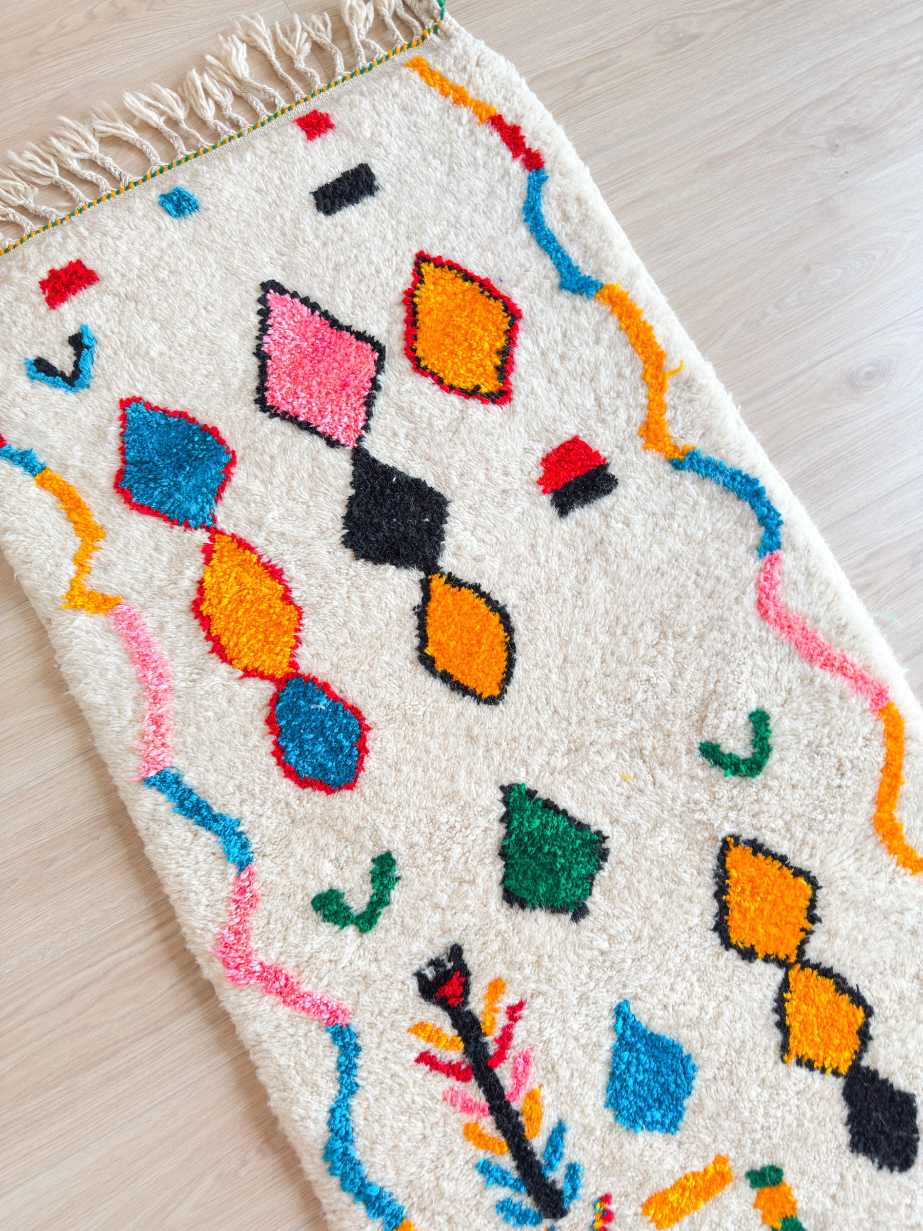 Colorful Berber Runner Rug 90 x 295 cm - No. 2237