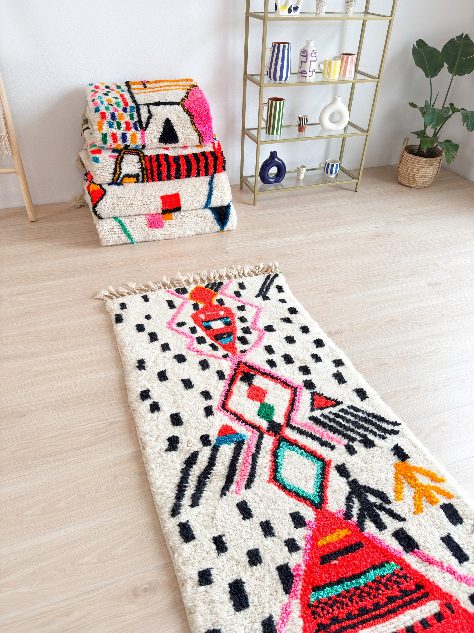 Bunter Berber-Flurteppich 89 x 243 cm – Nr. 1479