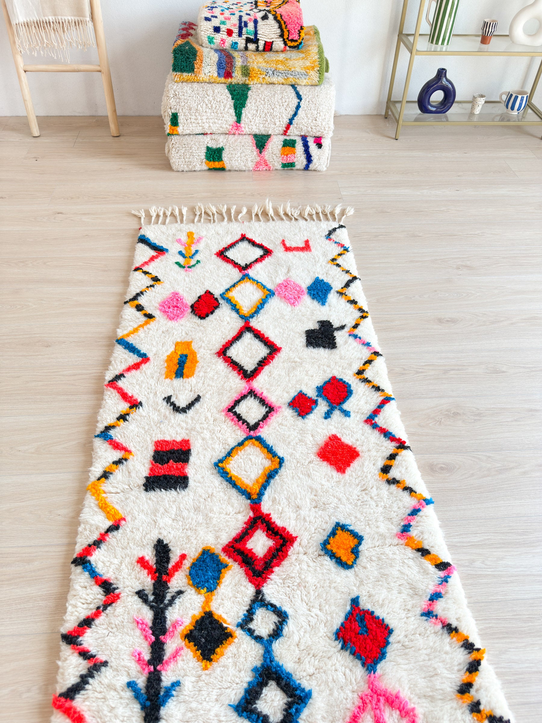 Tapis de couloir berbère coloré 85 x 260 cm - n°1960
