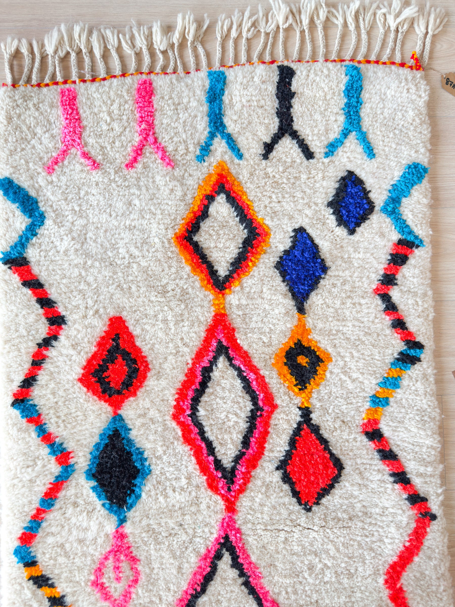Tapis de couloir berbère coloré 87 x 427 cm - n°2215