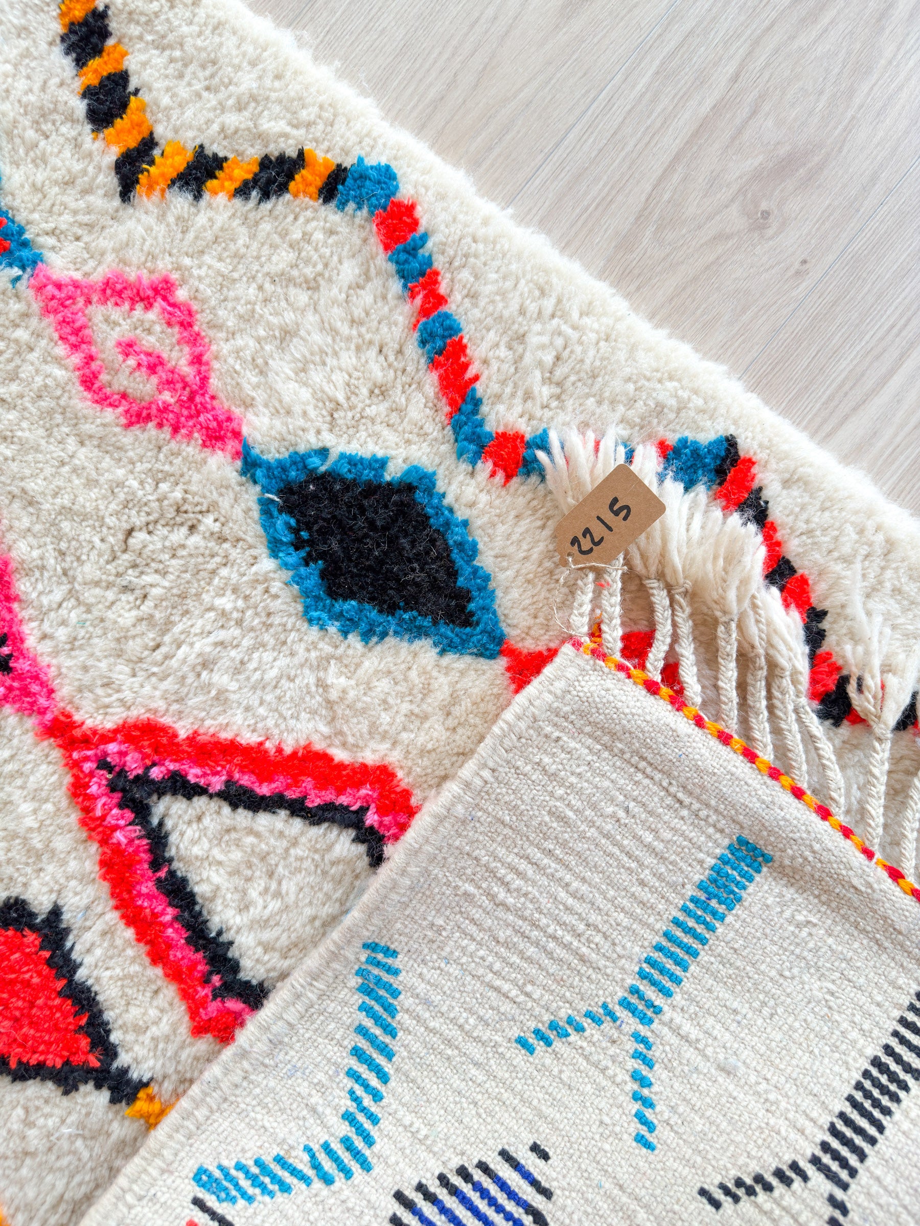 Tapis de couloir berbère coloré 87 x 427 cm - n°2215