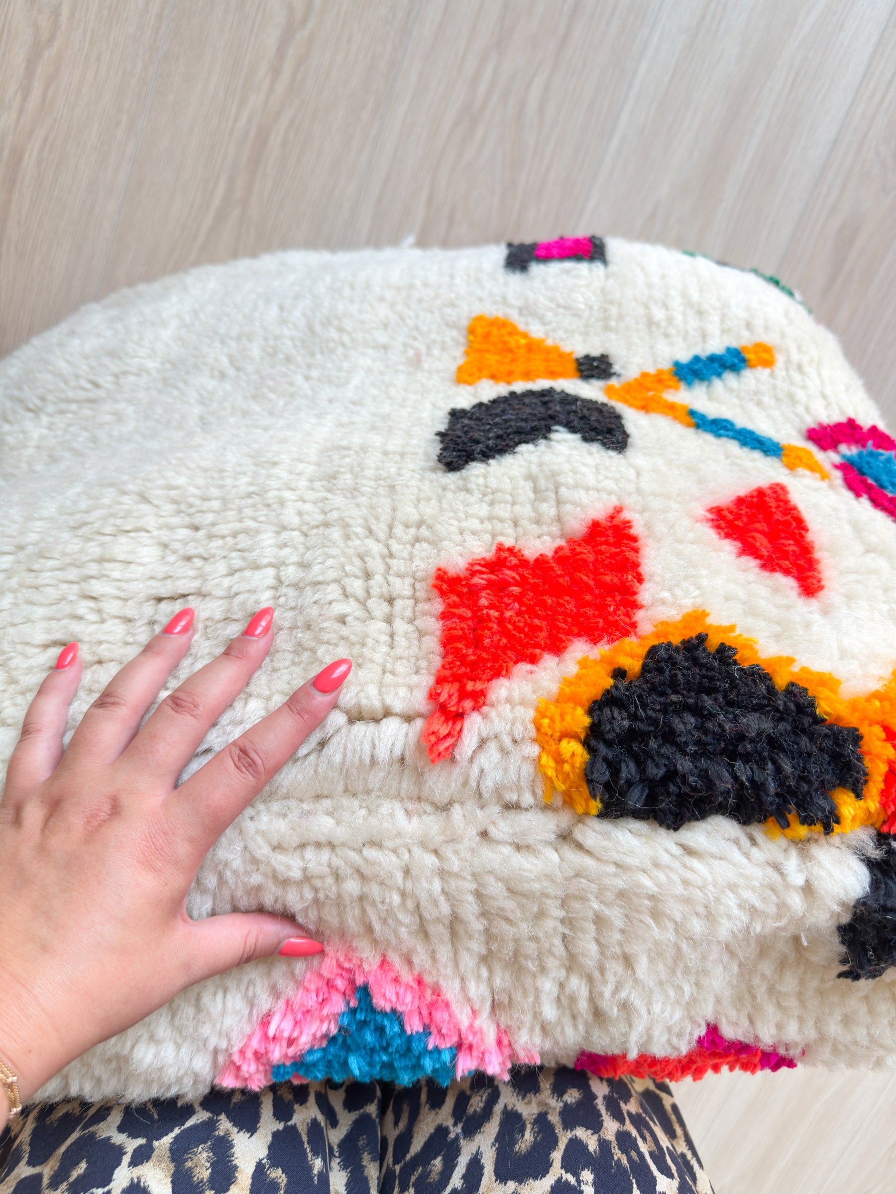 Pouf Marocain, pouf berbère coloré - 60 x 60 cm - n°51