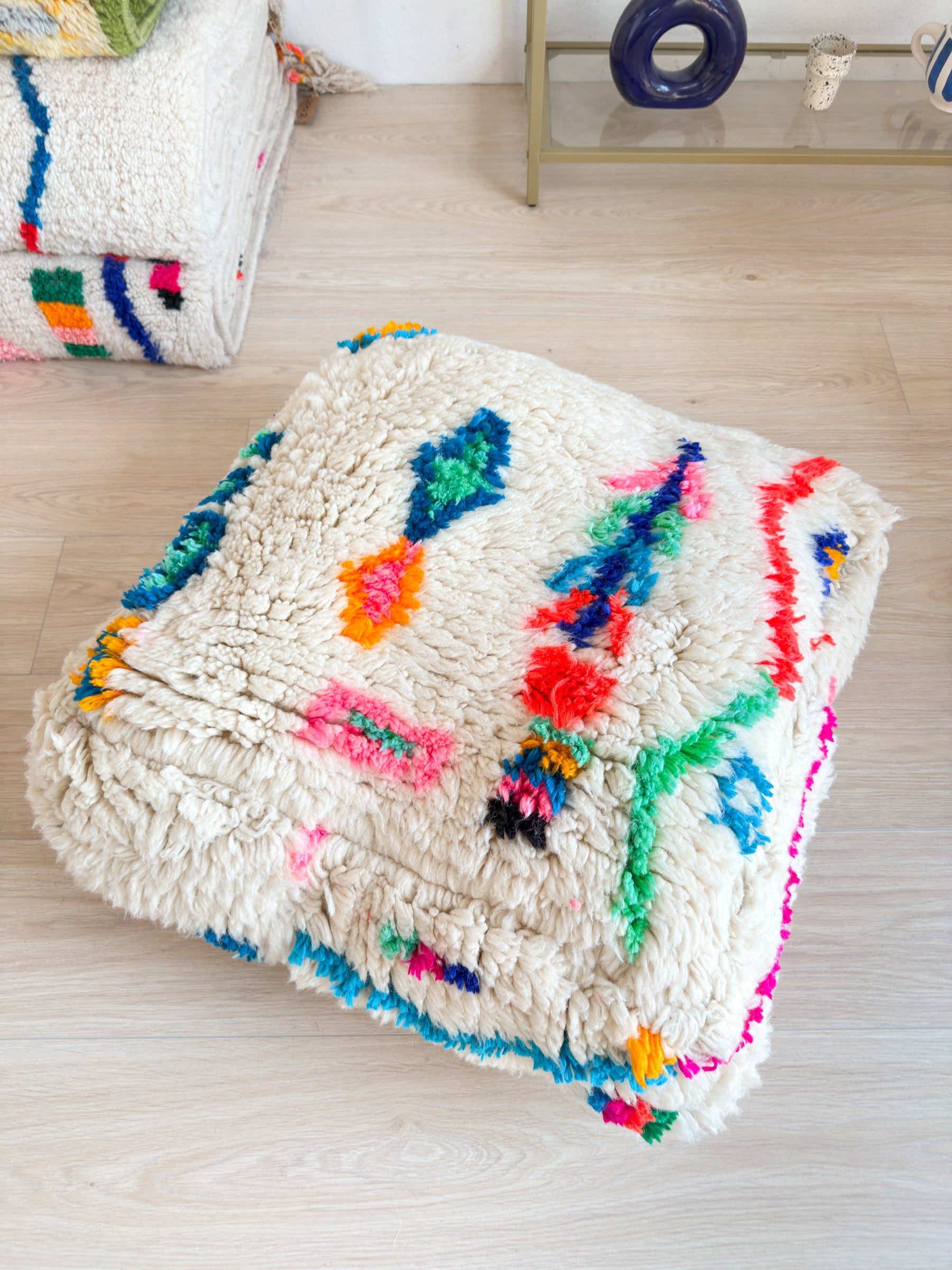 Pouf Marocain, pouf berbère coloré - 60 x 60 cm - n°52