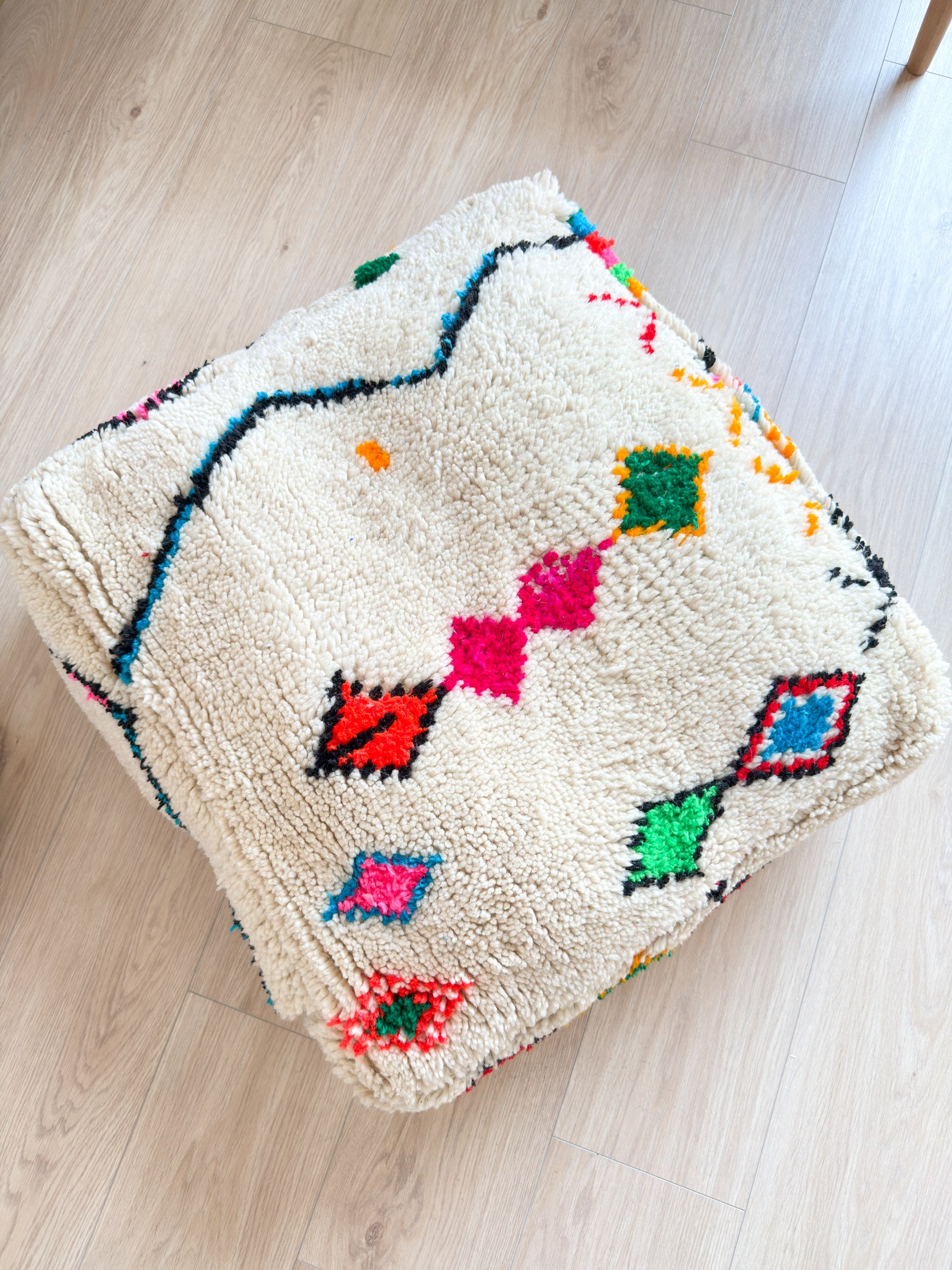 Pouf Marocain, pouf berbère coloré - 60 x 60 cm - n°54