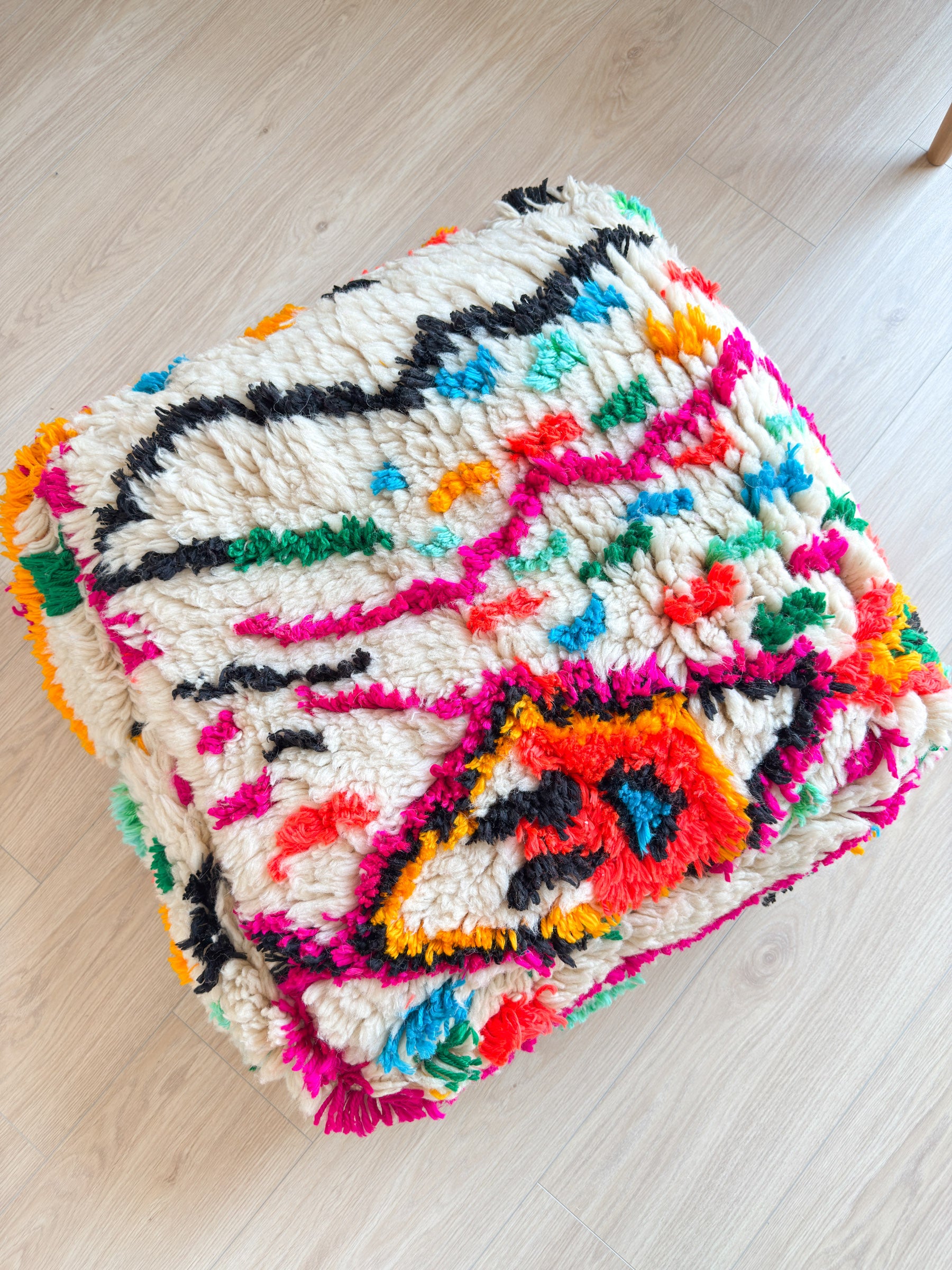 Pouf Marocain, pouf berbère coloré - 60 x 60 cm - n°50