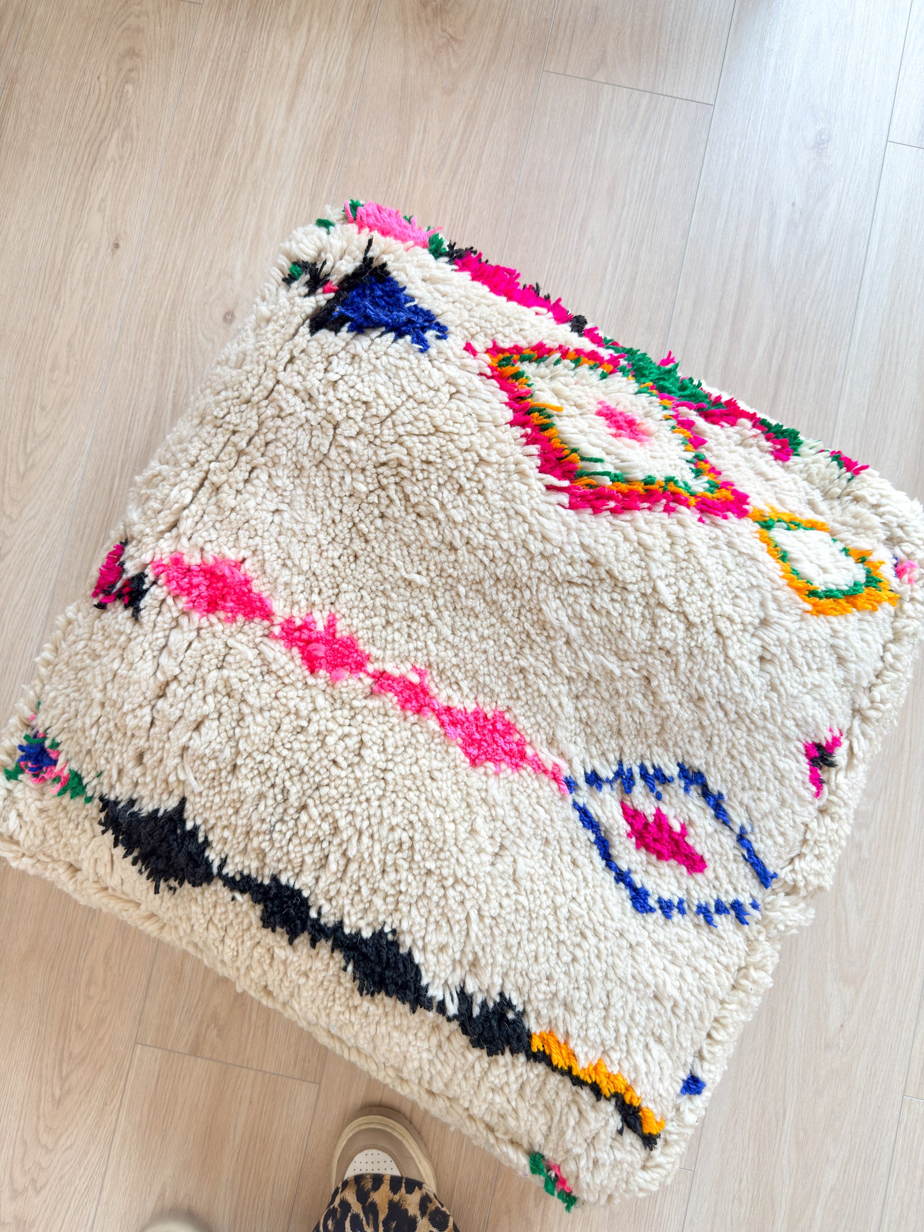 Pouf Marocain, pouf berbère coloré - 60 x 60 cm - n°47