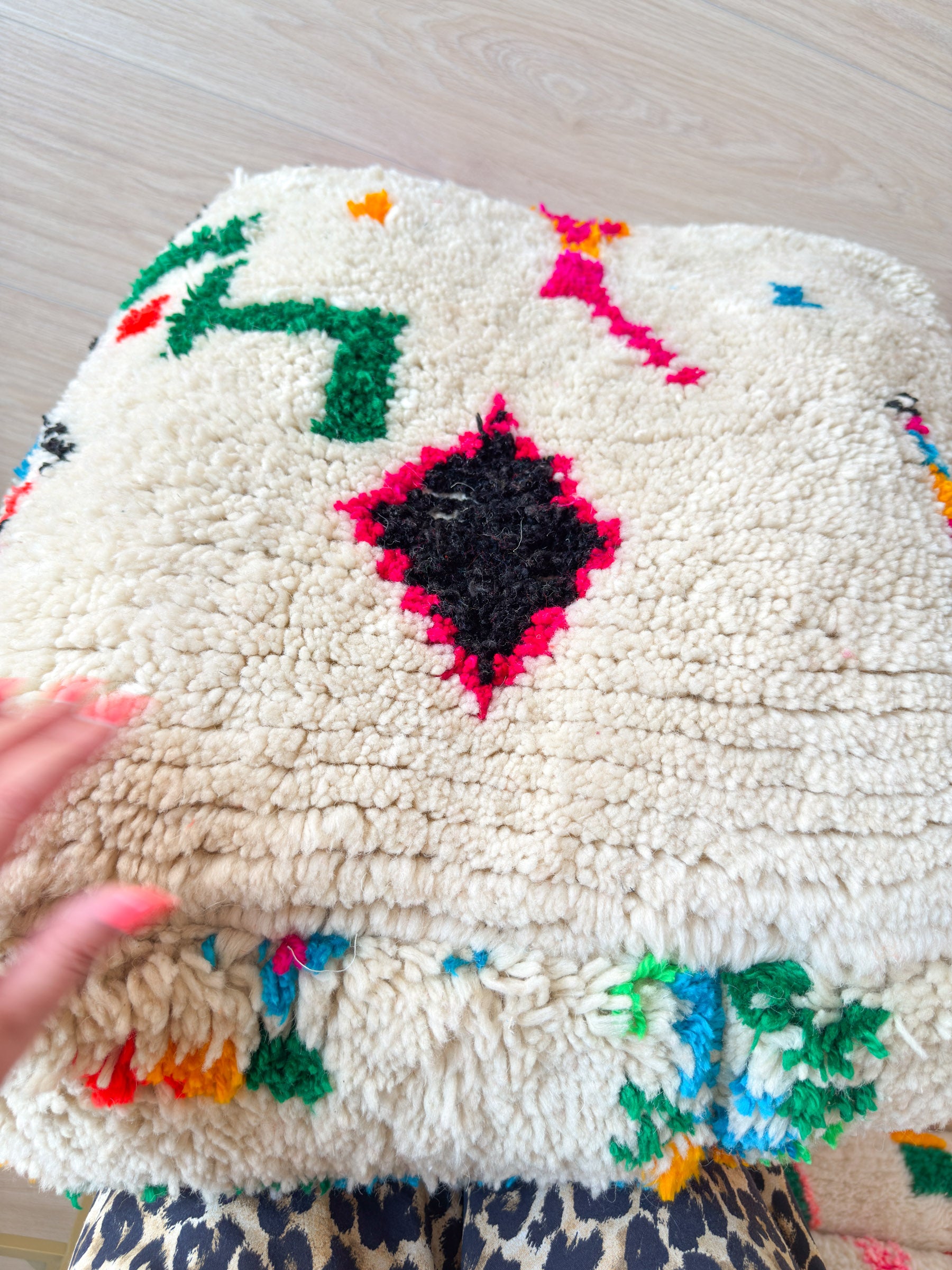 Pouf Marocain, pouf berbère coloré - 60 x 60 cm - n°58