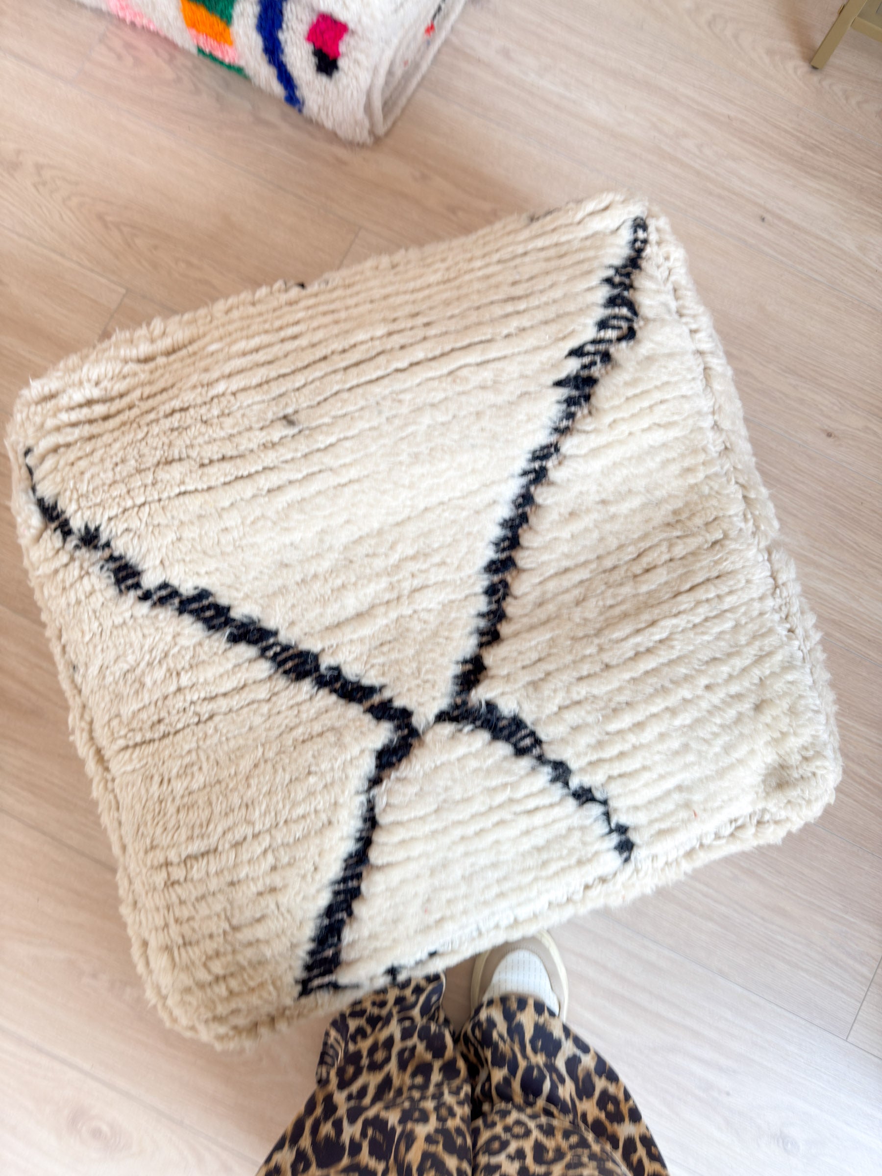 Pouf Marocain, pouf berbère coloré - 60 x 60 cm - n°64