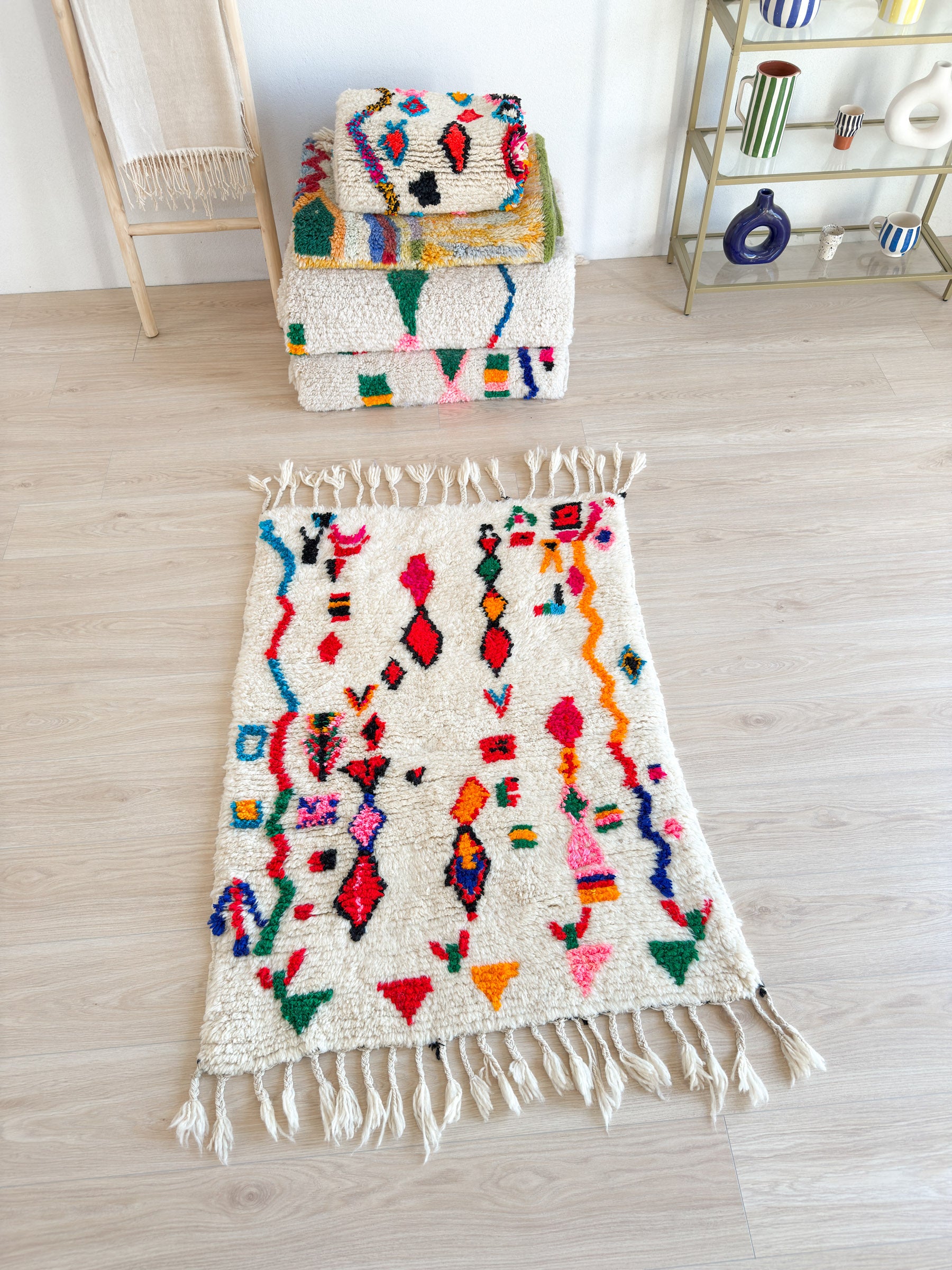 Tapis berbère coloré 93 x 150 cm - n°2302