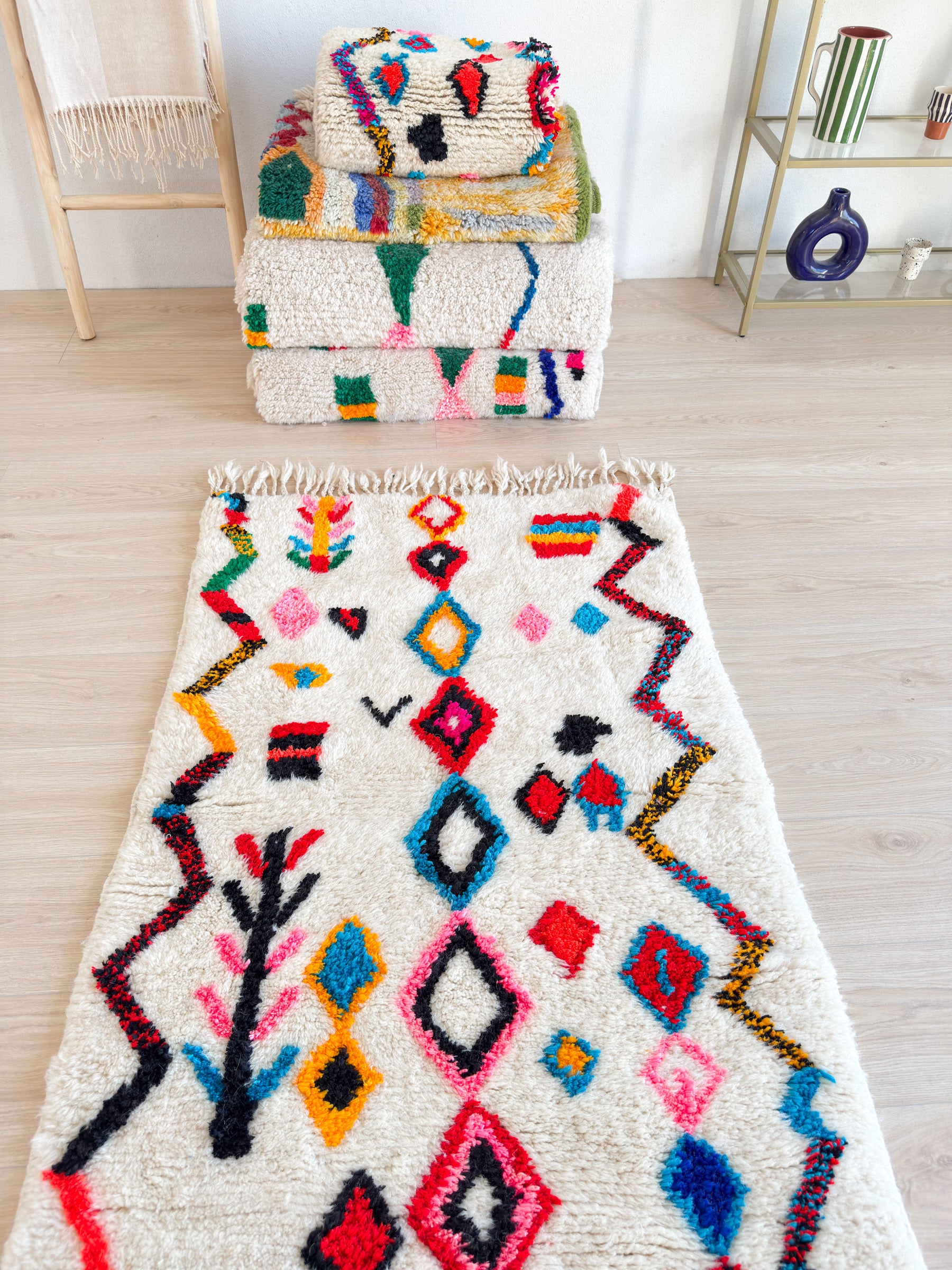 Tapis berbère coloré 93 x 195 cm - n°2330