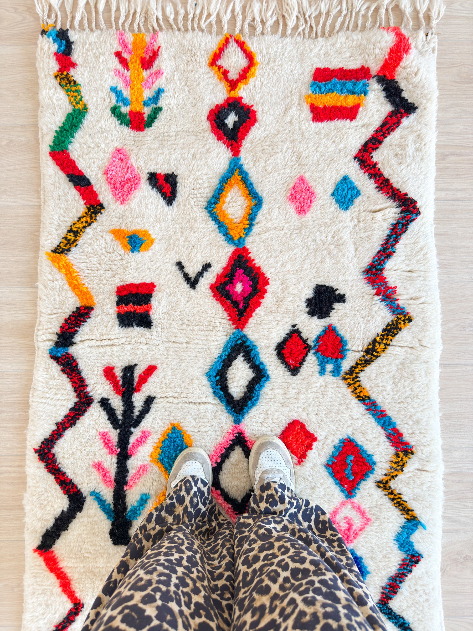 Tapis berbère coloré 93 x 195 cm - n°2330
