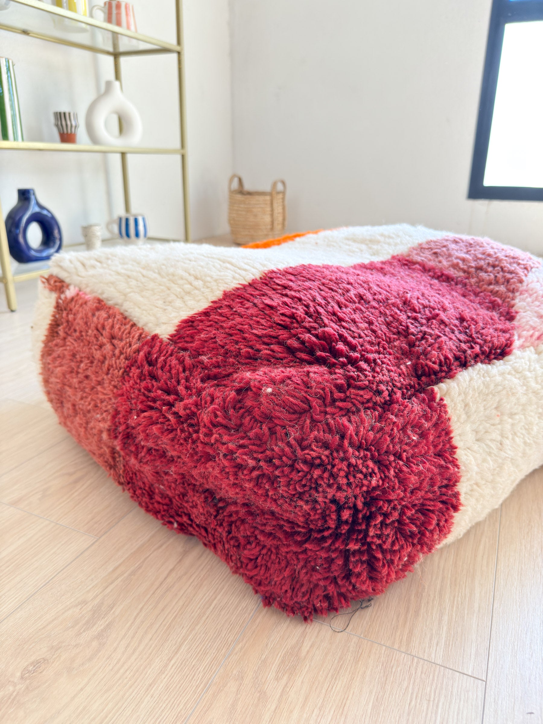 Pouf Marocain, pouf berbère coloré - 60 x 60 cm - n°31