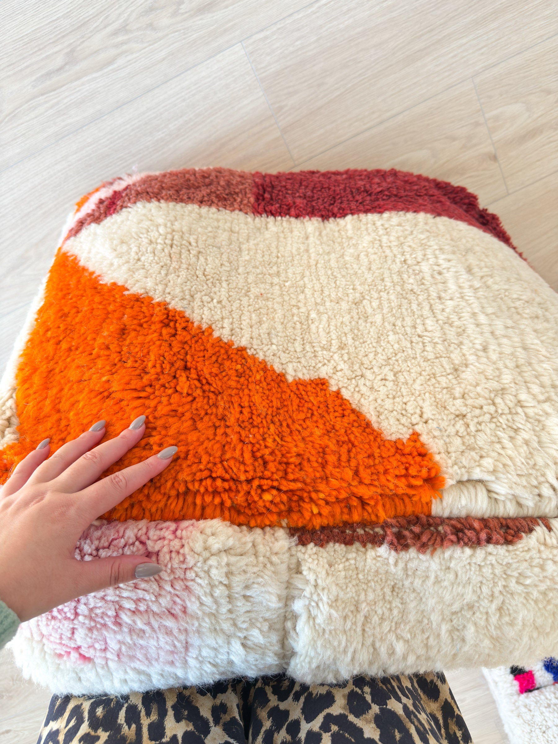 Pouf Marocain, pouf berbère coloré - 60 x 60 cm - n°31