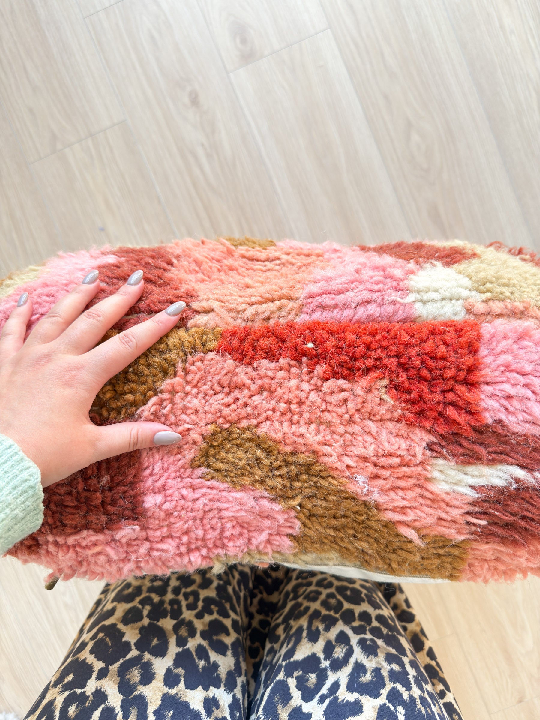 Moroccan pouf, colorful Berber pouf - 60 x 60 cm - n°25