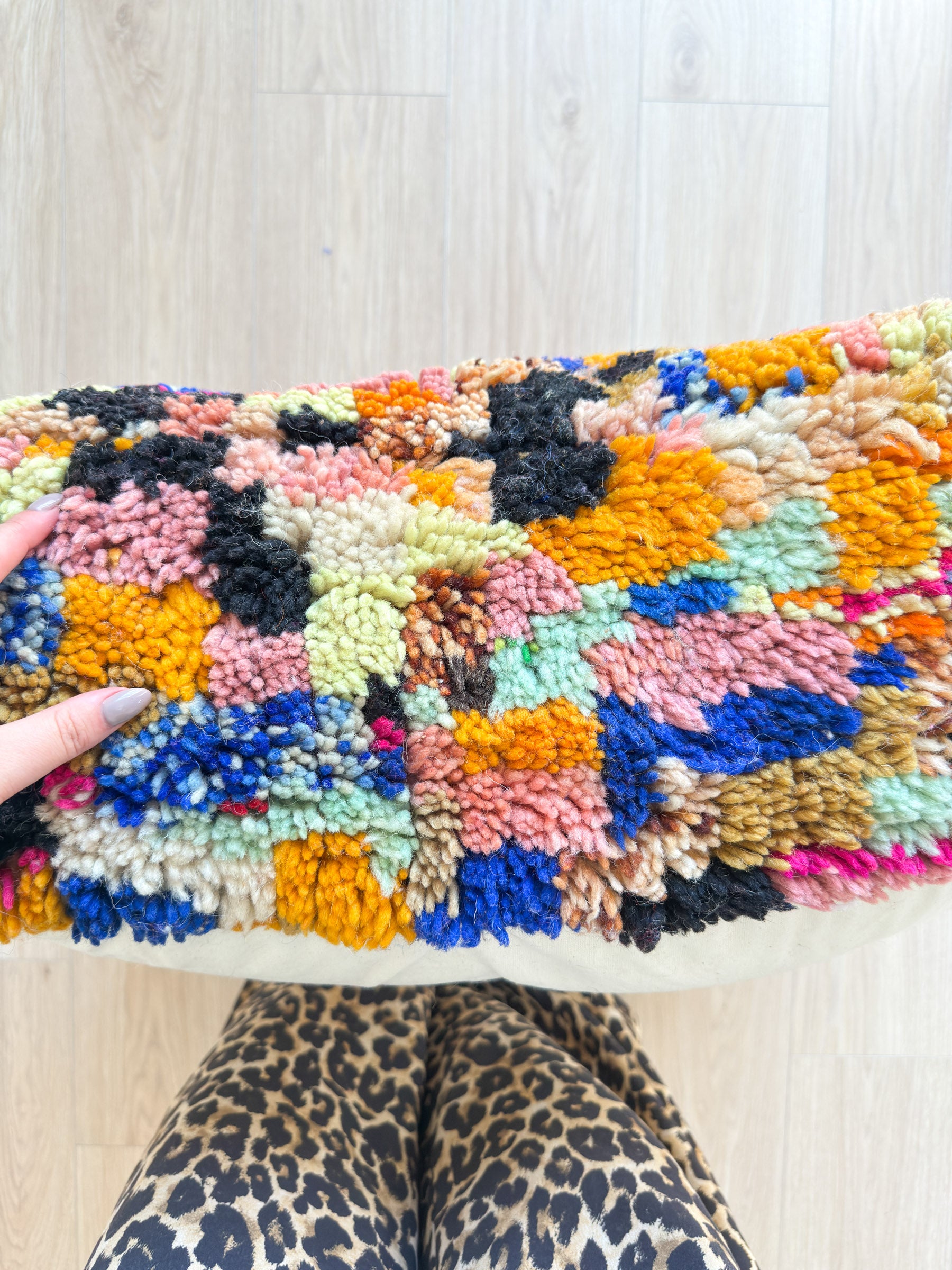 Pouf Marocain, pouf berbère coloré - 60 x 60 cm - n°56