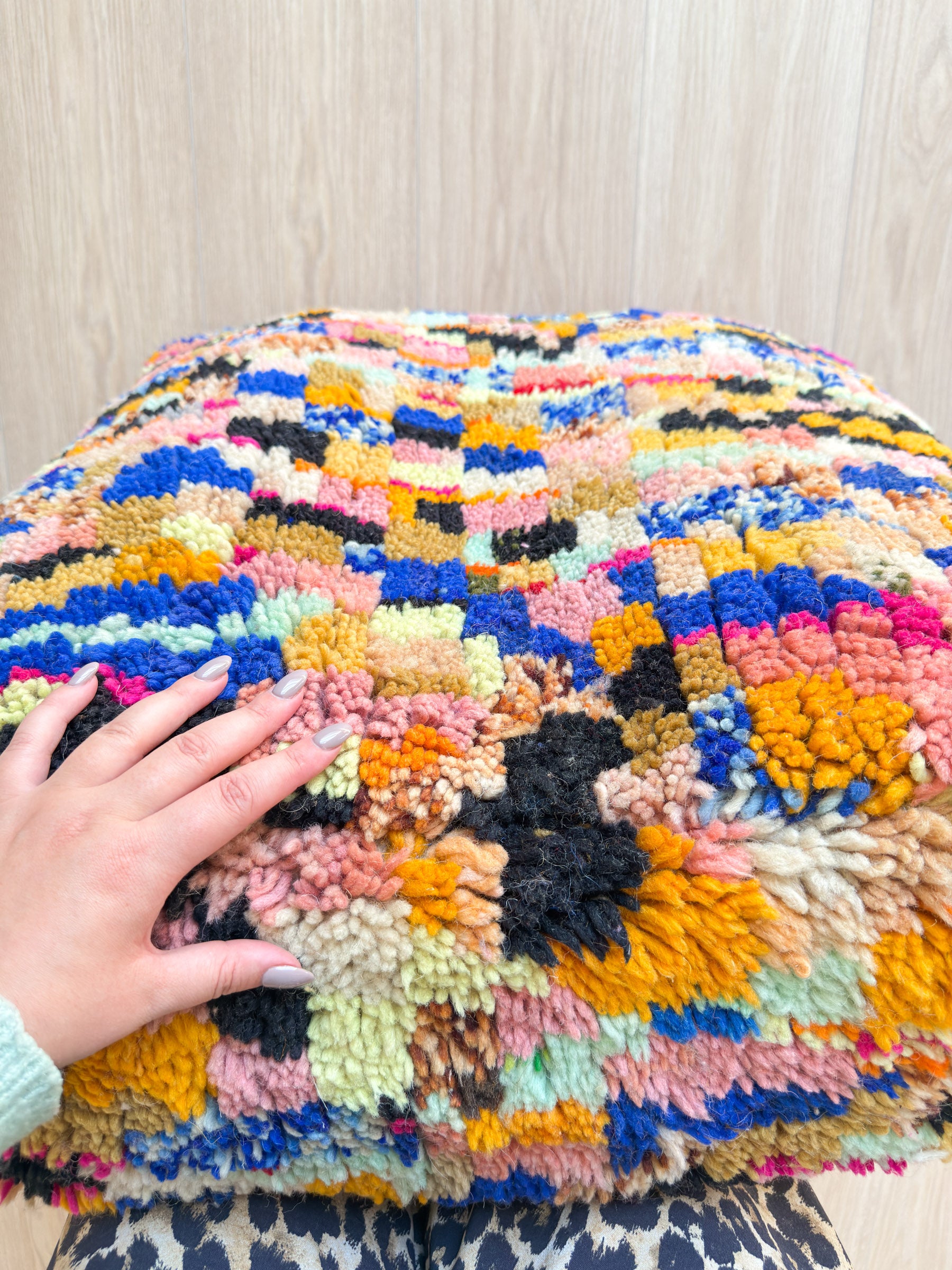 Pouf Marocain, pouf berbère coloré - 60 x 60 cm - n°56