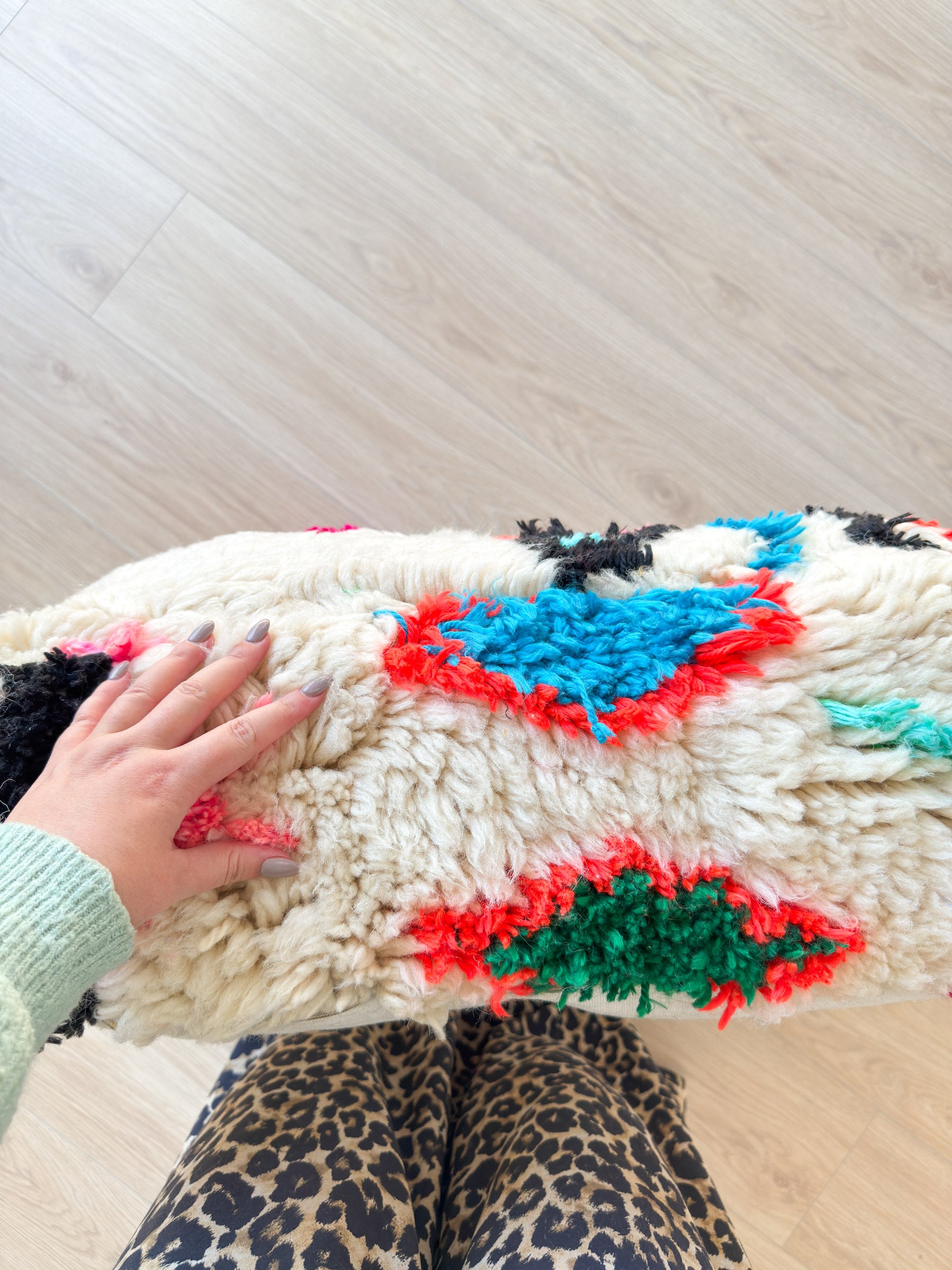 Pouf Marocain, pouf berbère coloré - 60 x 60 cm - n°49