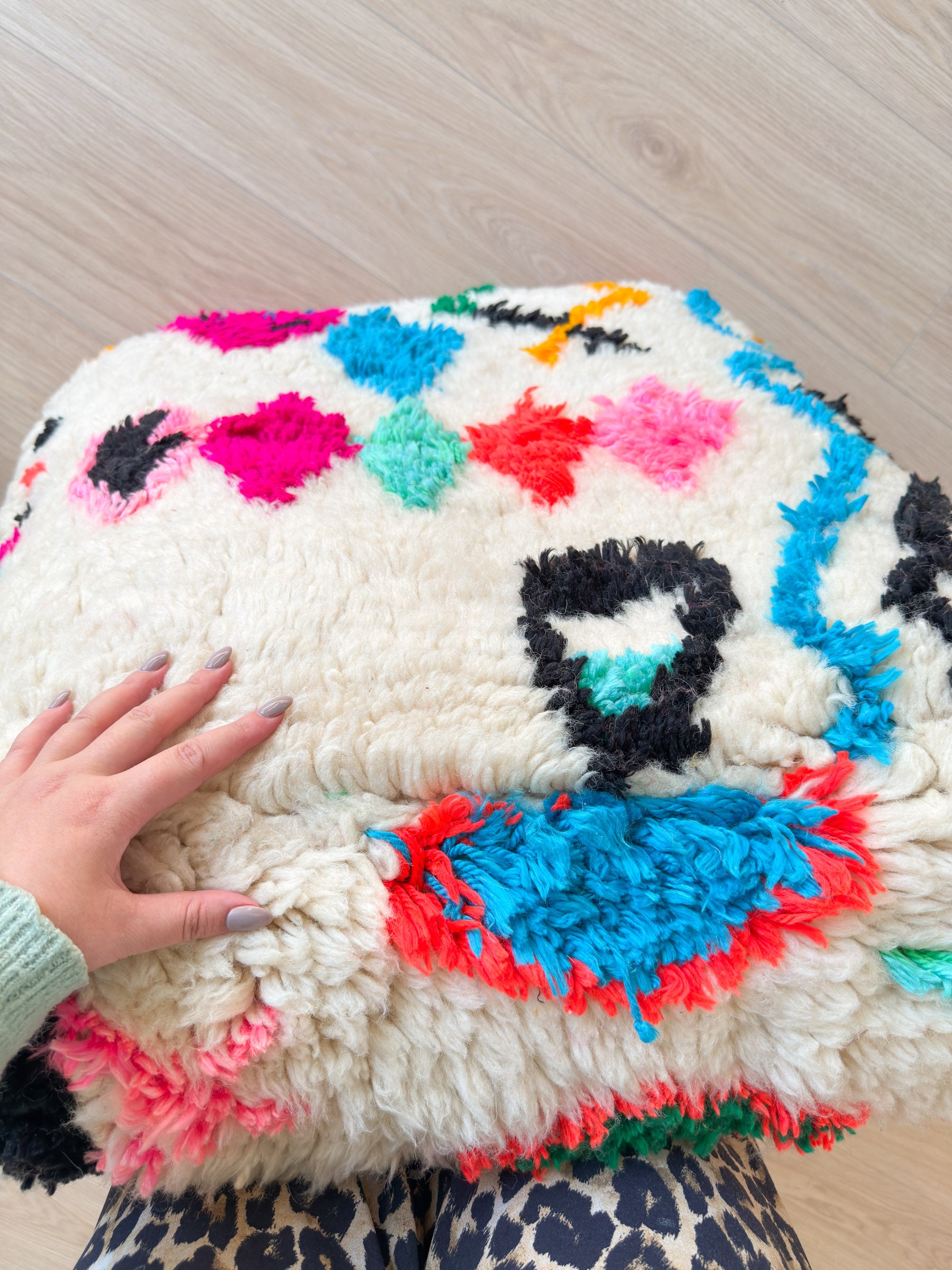 Pouf Marocain, pouf berbère coloré - 60 x 60 cm - n°49