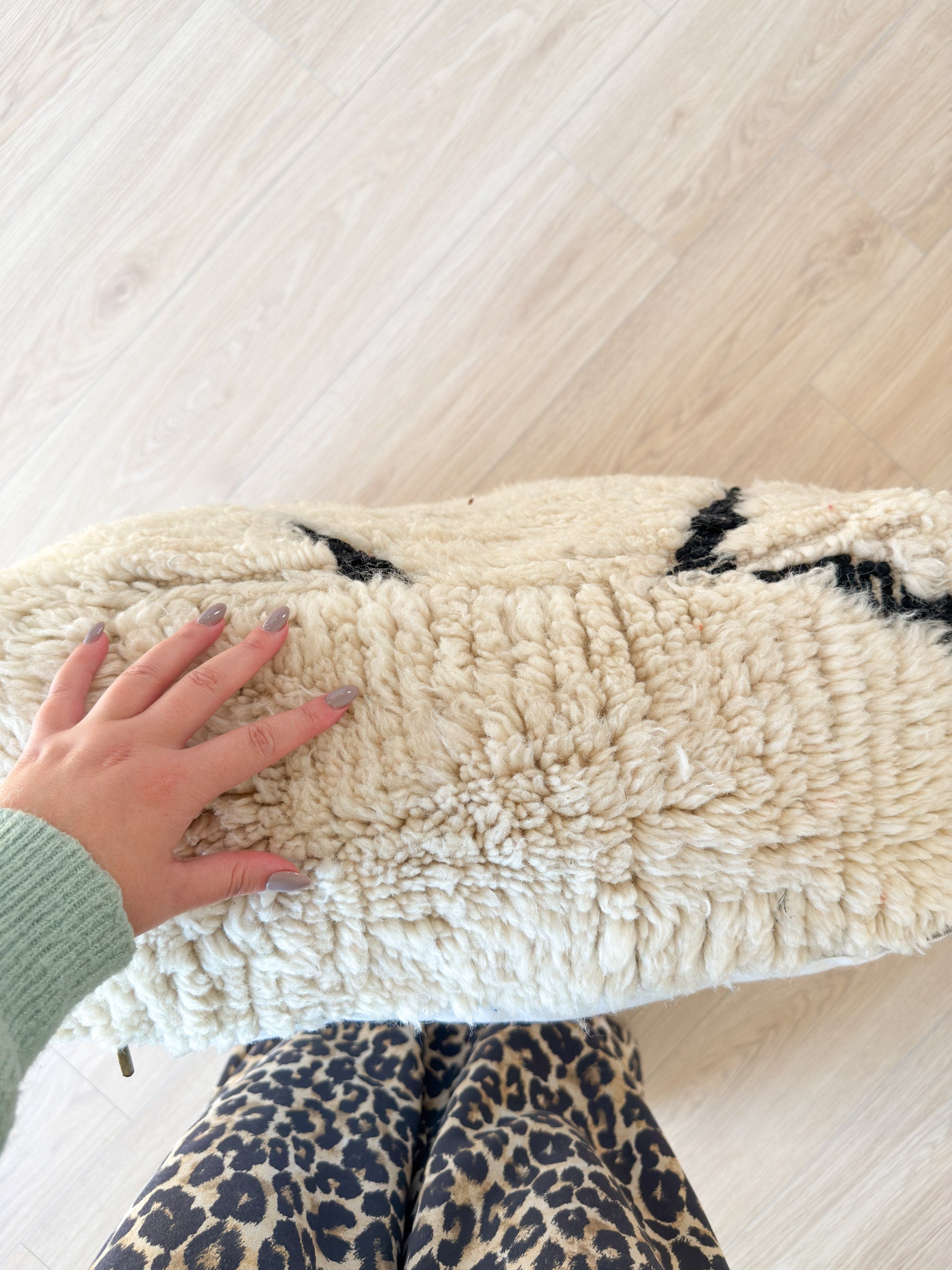 Marokkanischer Pouf, bunter Berber-Pouf - 60 x 60 cm - Nr. 65