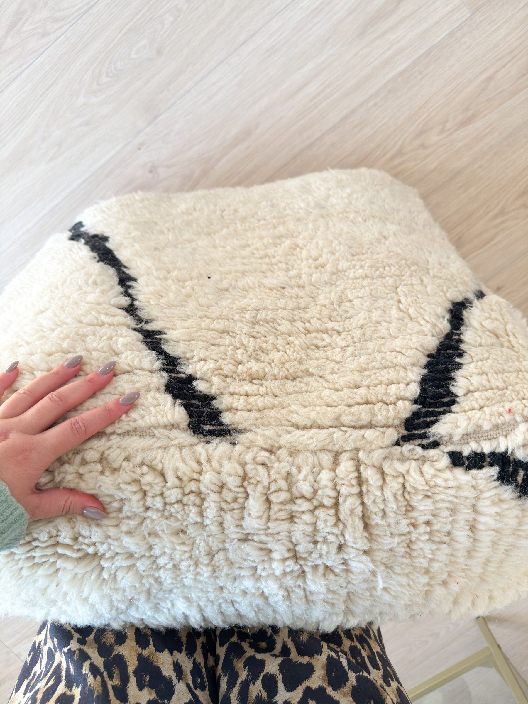 Marokkanischer Pouf, bunter Berber-Pouf - 60 x 60 cm - Nr. 65