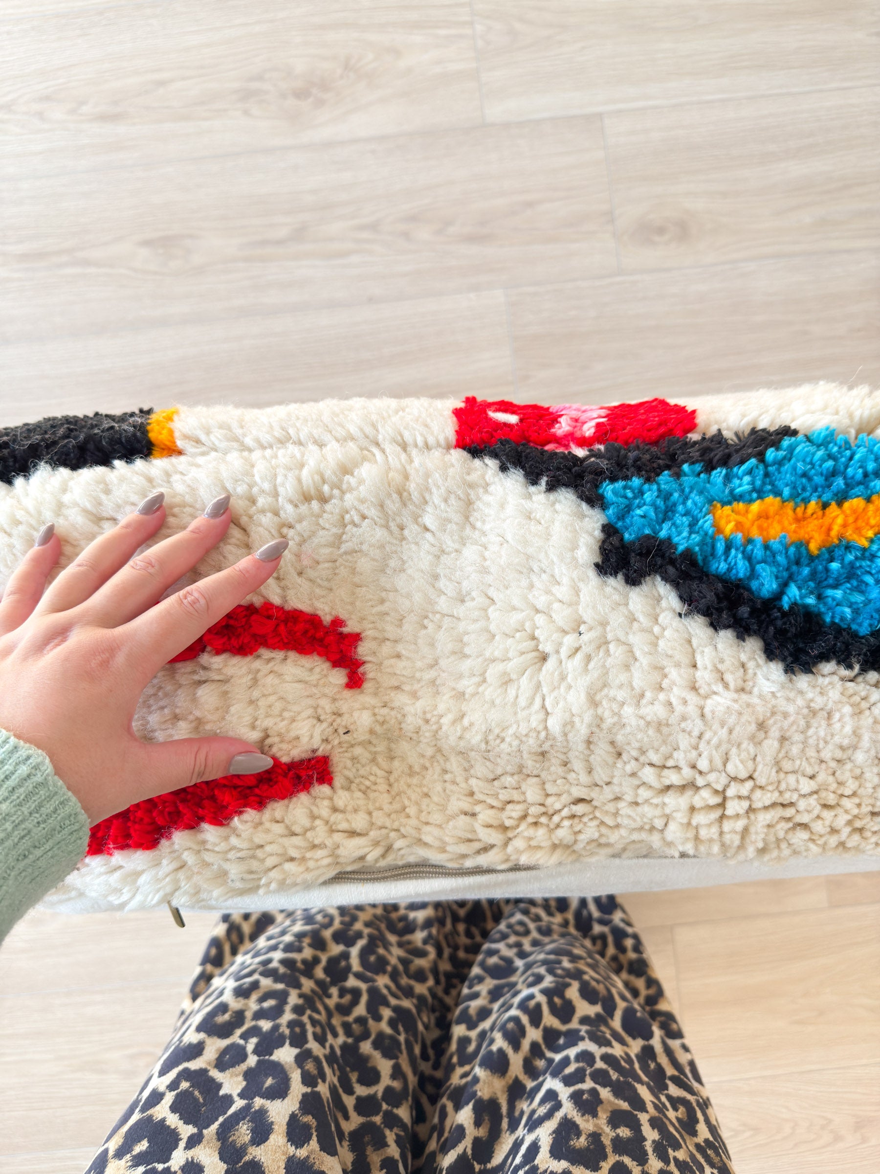 Moroccan pouf, colorful Berber pouf - 60 x 60 cm - n°27