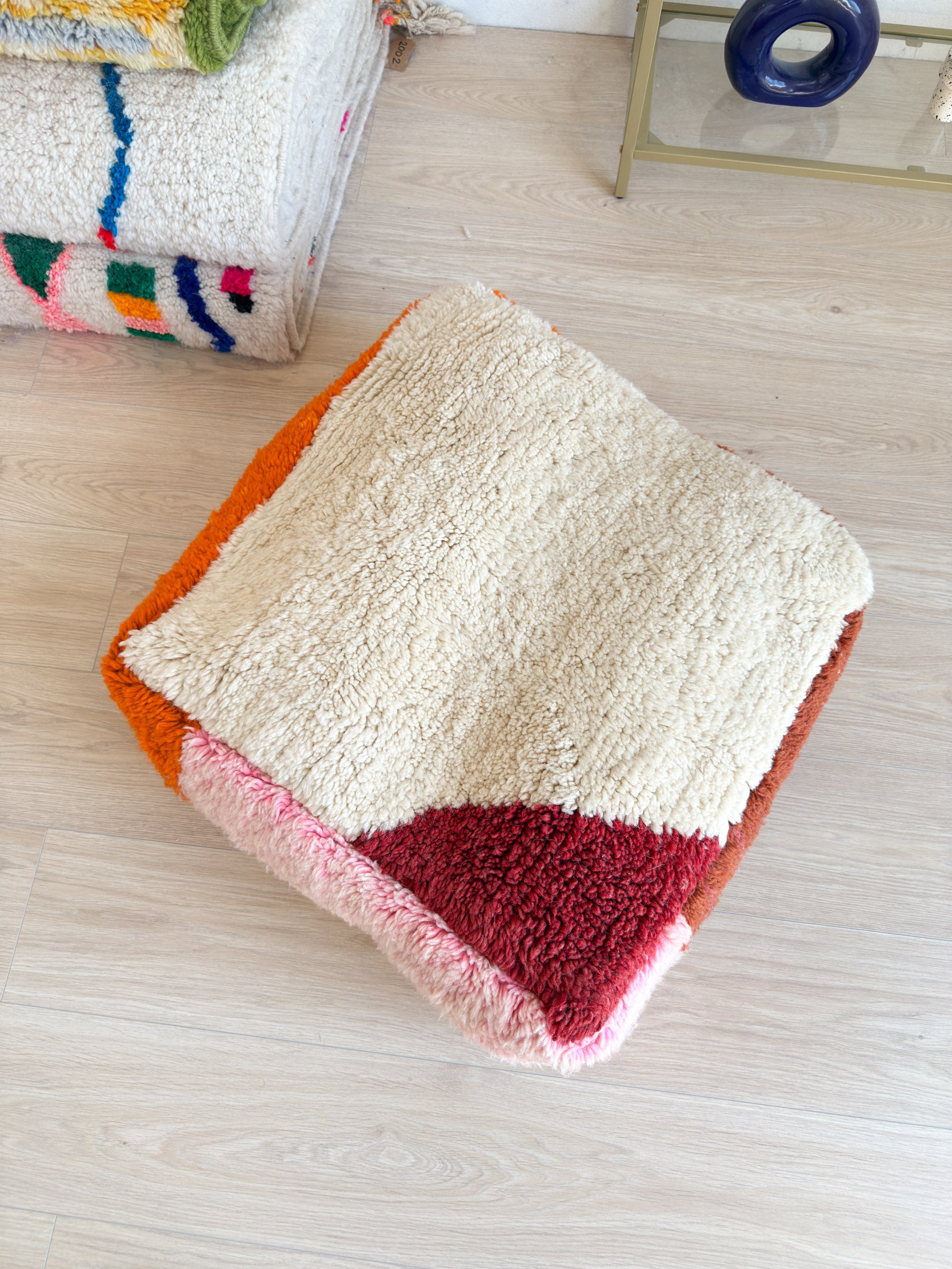 Pouf Marocain, pouf berbère coloré - 60 x 60 cm - n°34