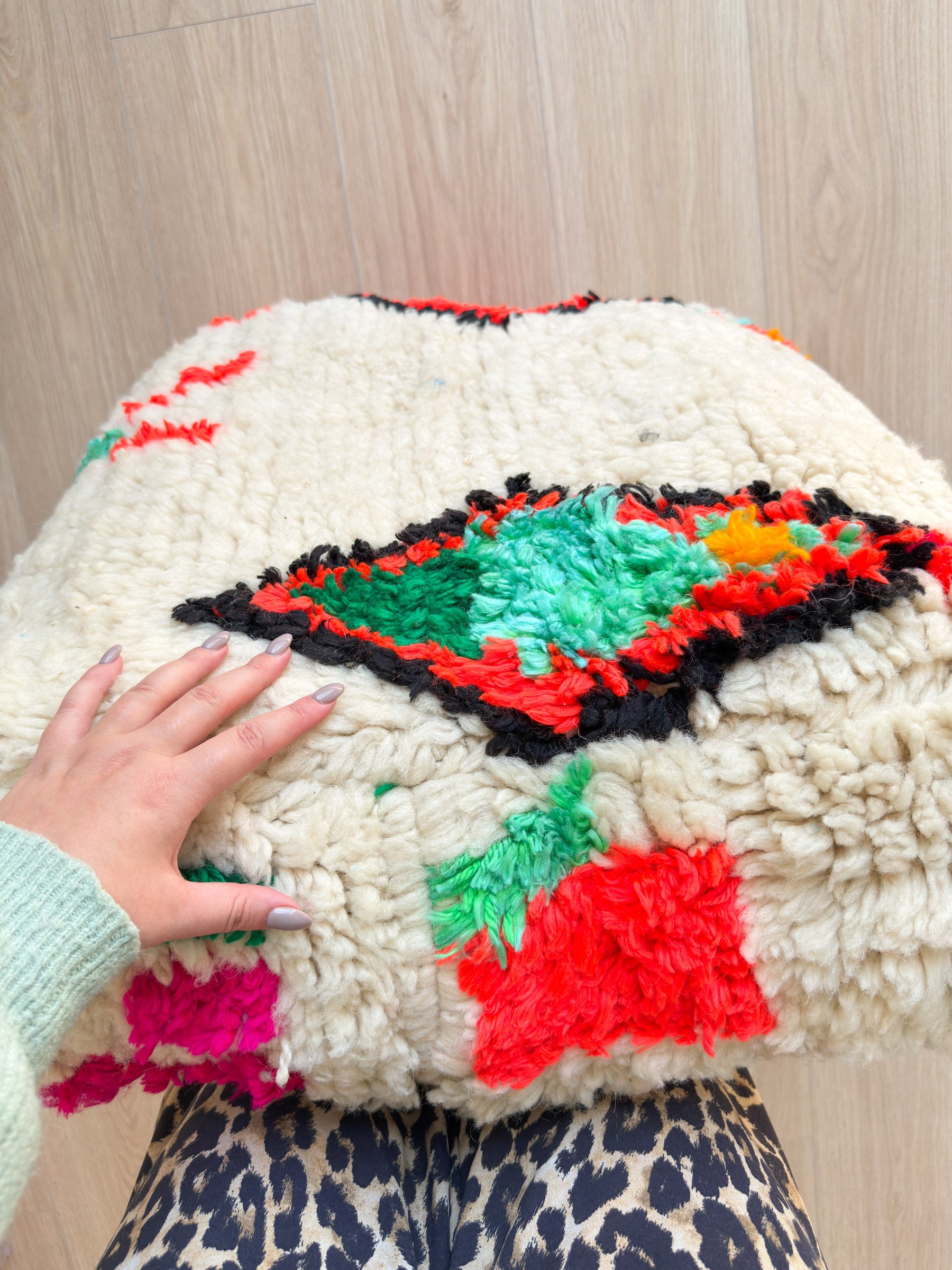 Pouf Marocain, pouf berbère coloré - 60 x 60 cm - n°33
