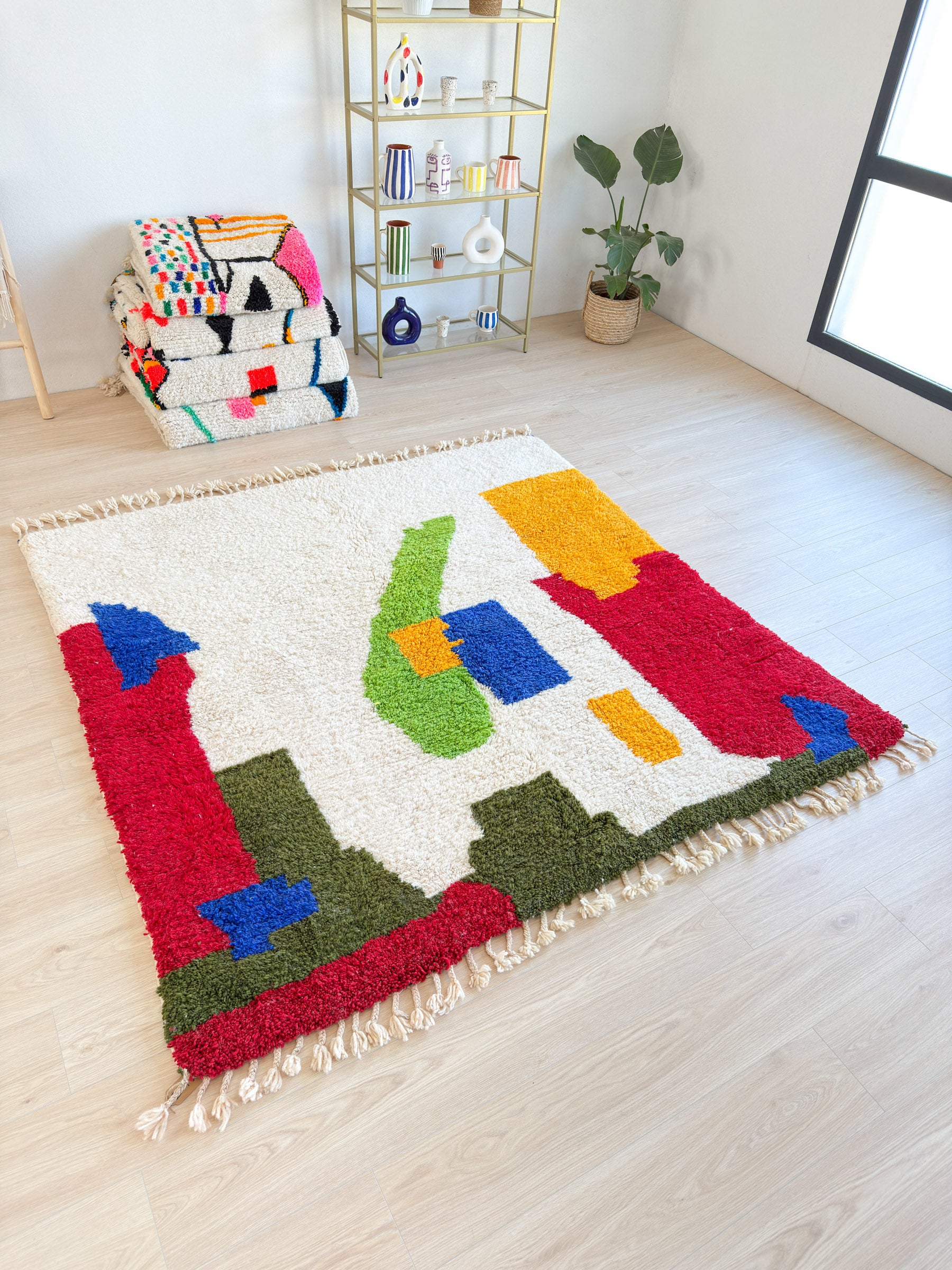 Tapis berbère coloré 201 x 217 cm - n°2048