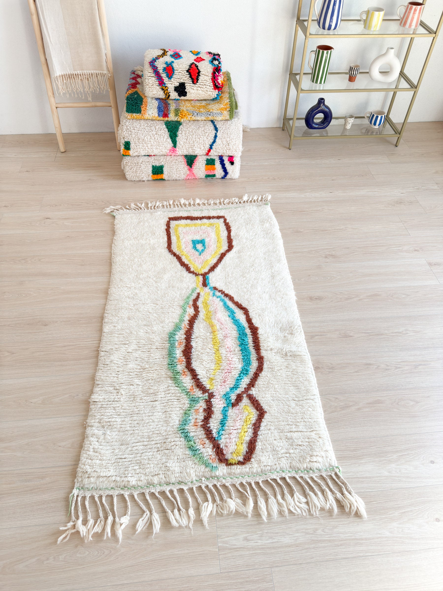Tapis berbère coloré 95 x 180 cm - n°2295