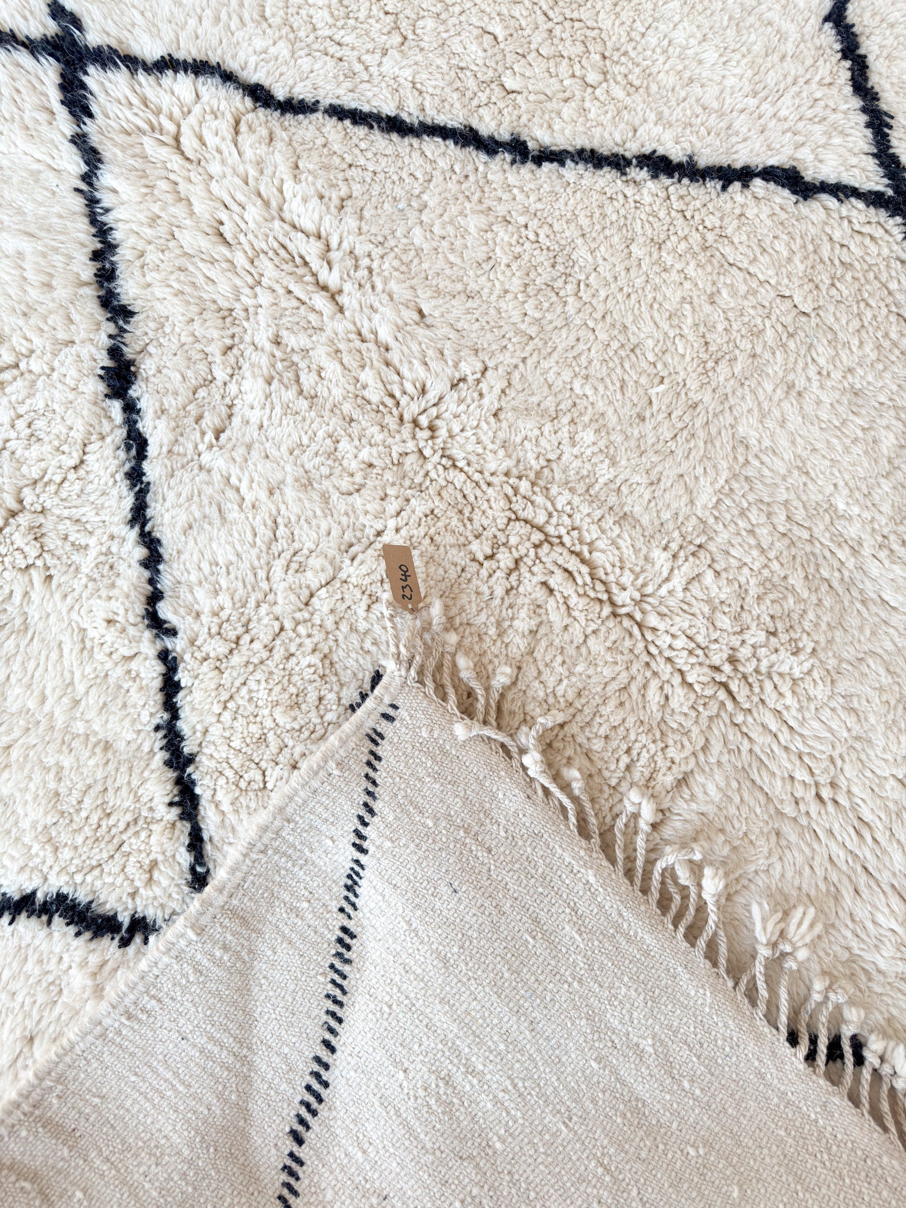 Tapis berbère blanc 197 x 311 cm - n°2340