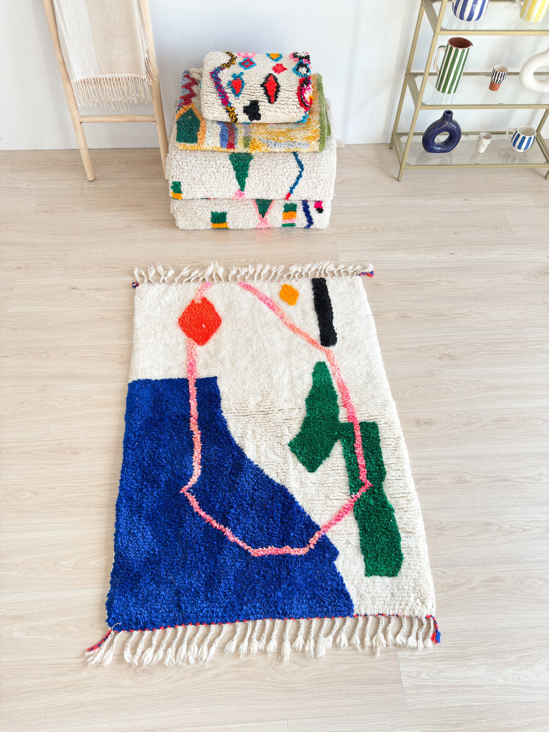 Bunter Berberteppich 103 x 155 cm - Nr. 2401