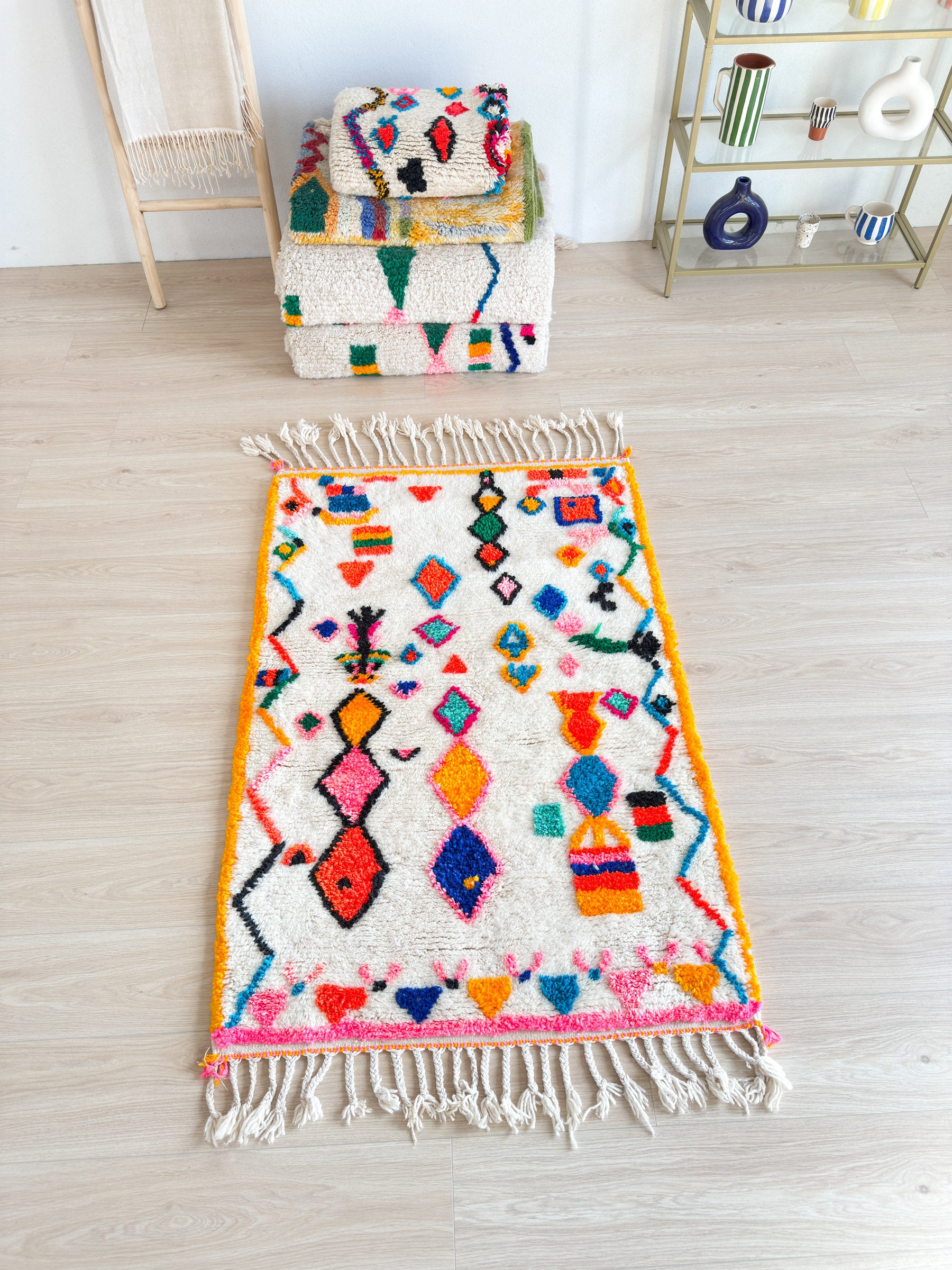 Bunter Berberteppich 100 x 170 cm - Nr. 2386