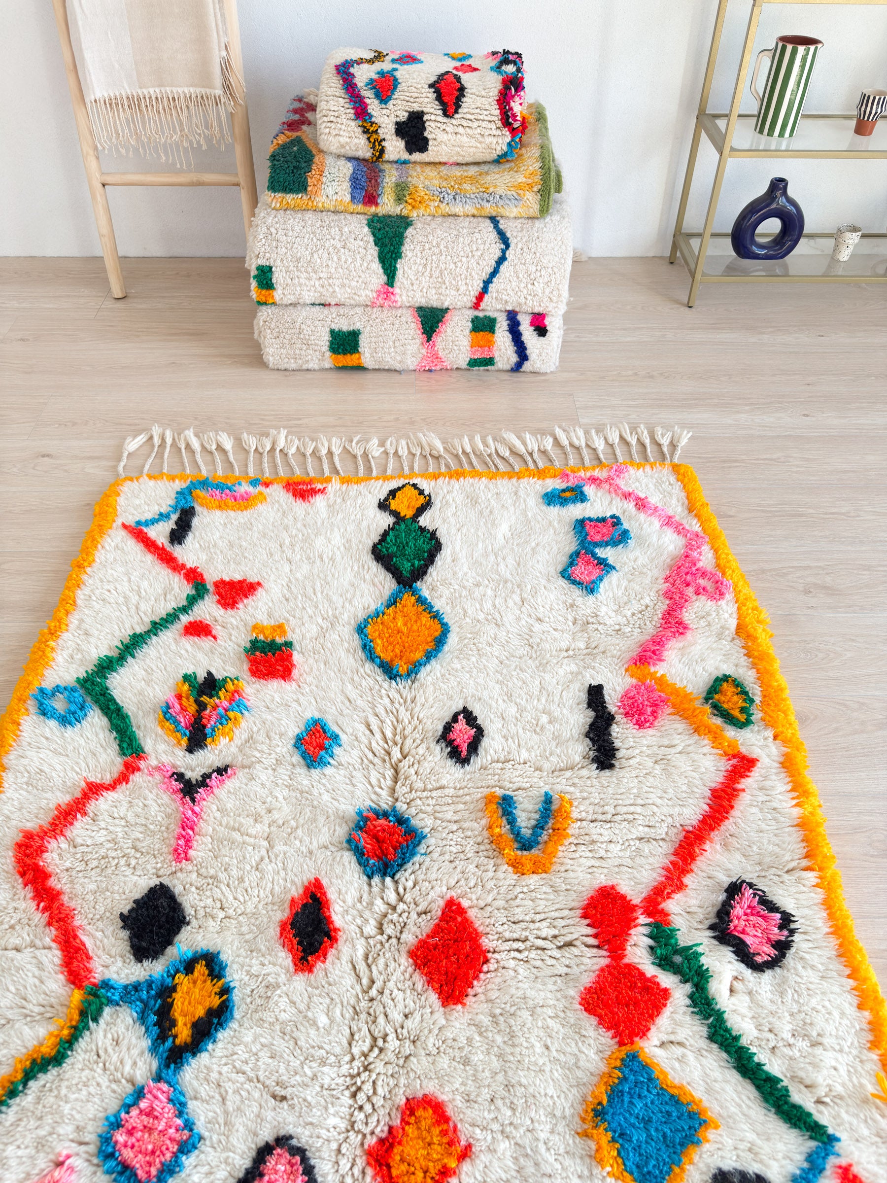 Bunter Berberteppich 125 x 206 cm - Nr. 2398