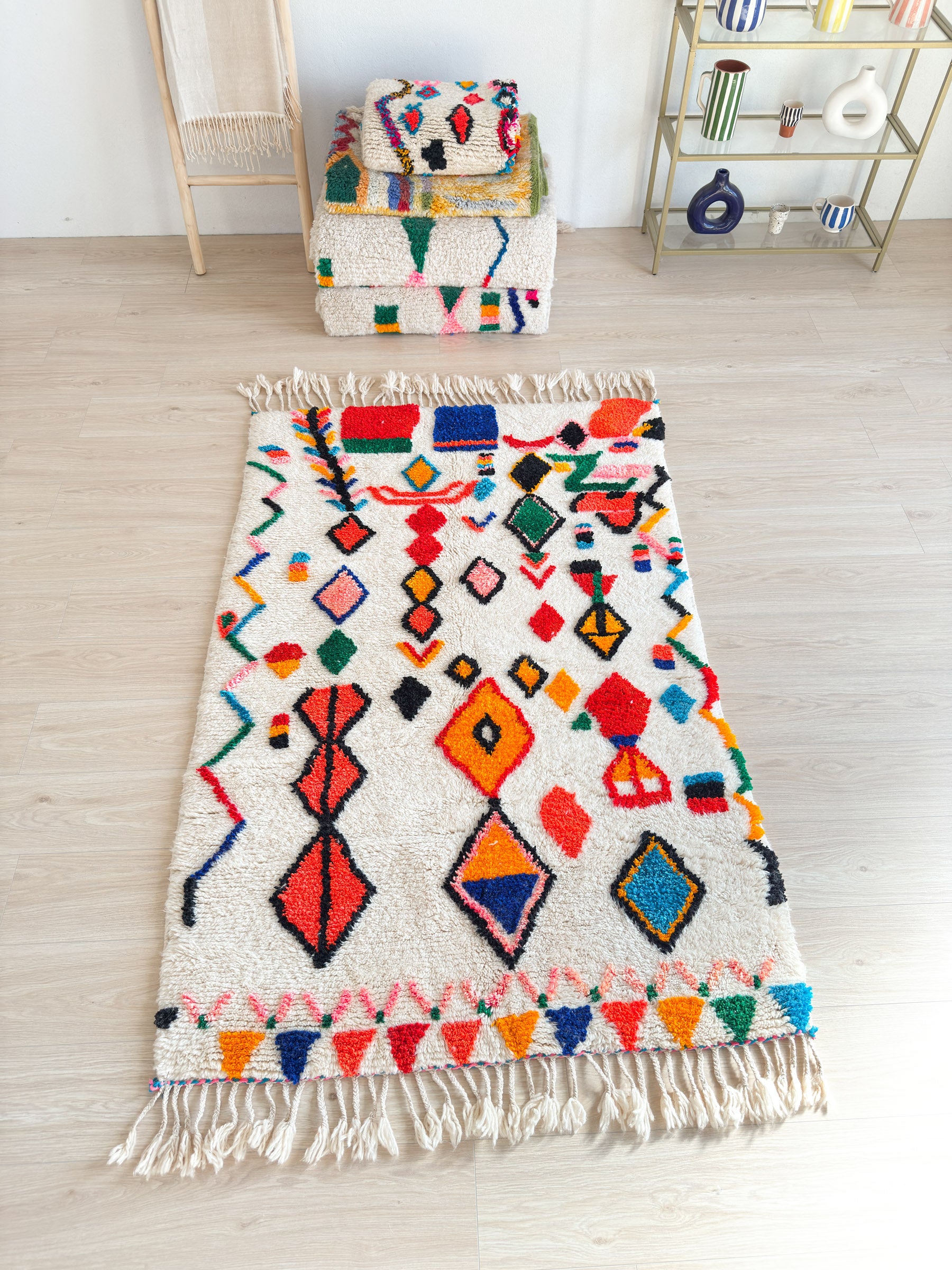 Bunter Berberteppich 123 x 210 cm - Nr. 2375