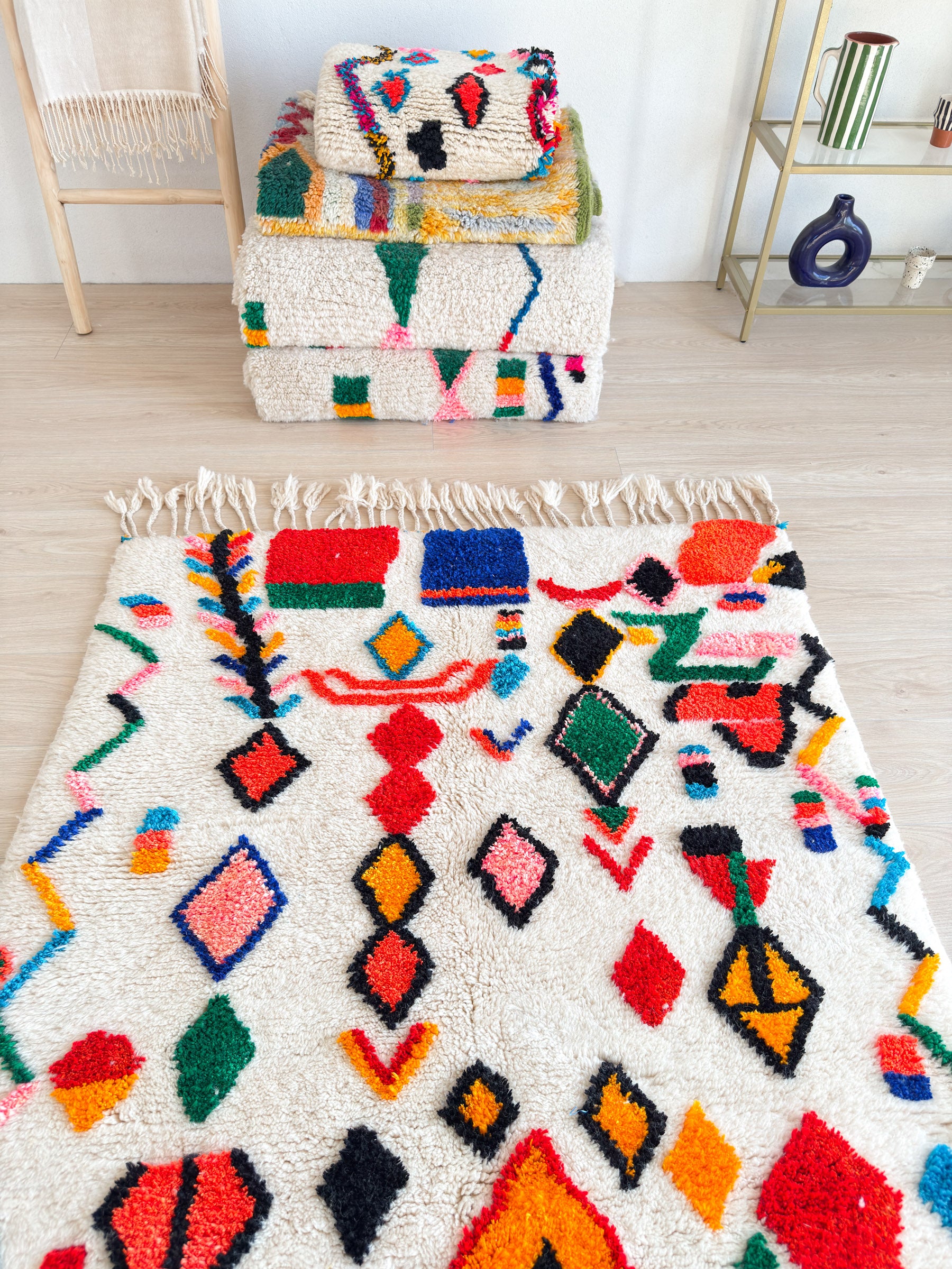 Bunter Berberteppich 123 x 210 cm - Nr. 2375