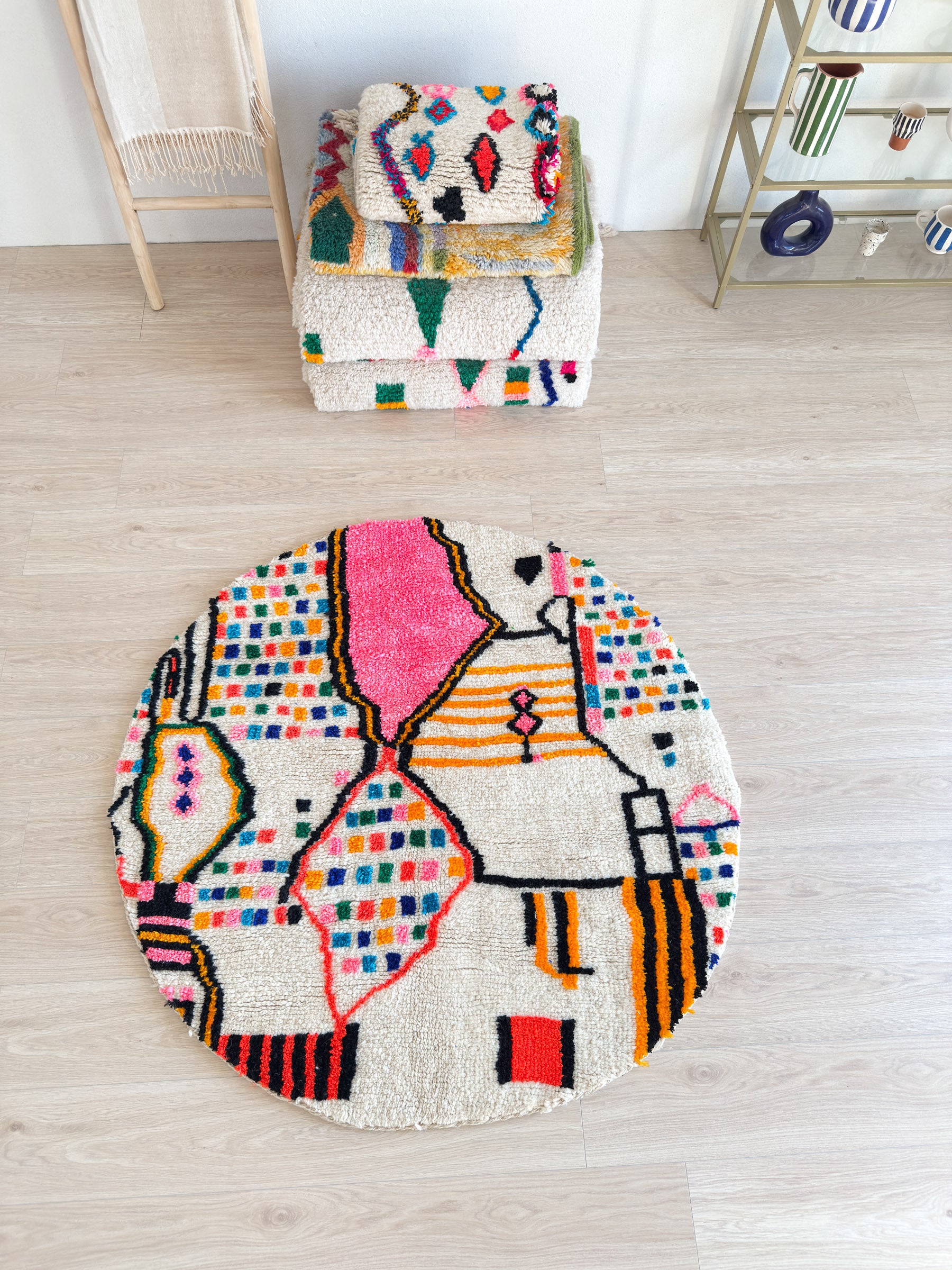 Tapis berbère coloré 138 cm - n°1