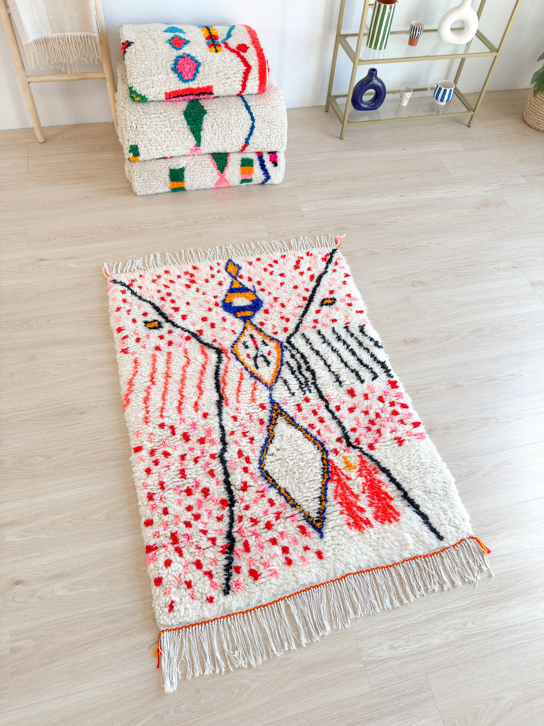 Bunter Berberteppich 103 x 160 cm - Nr. 2138