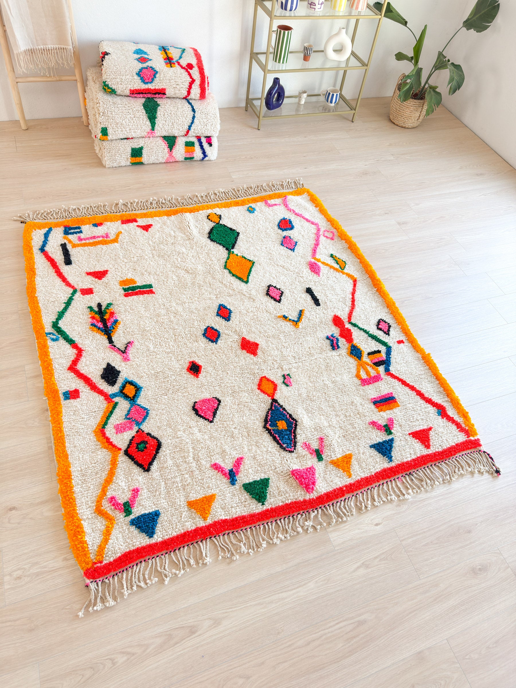 Colorful Berber rug 182 x 213 cm - n°2111