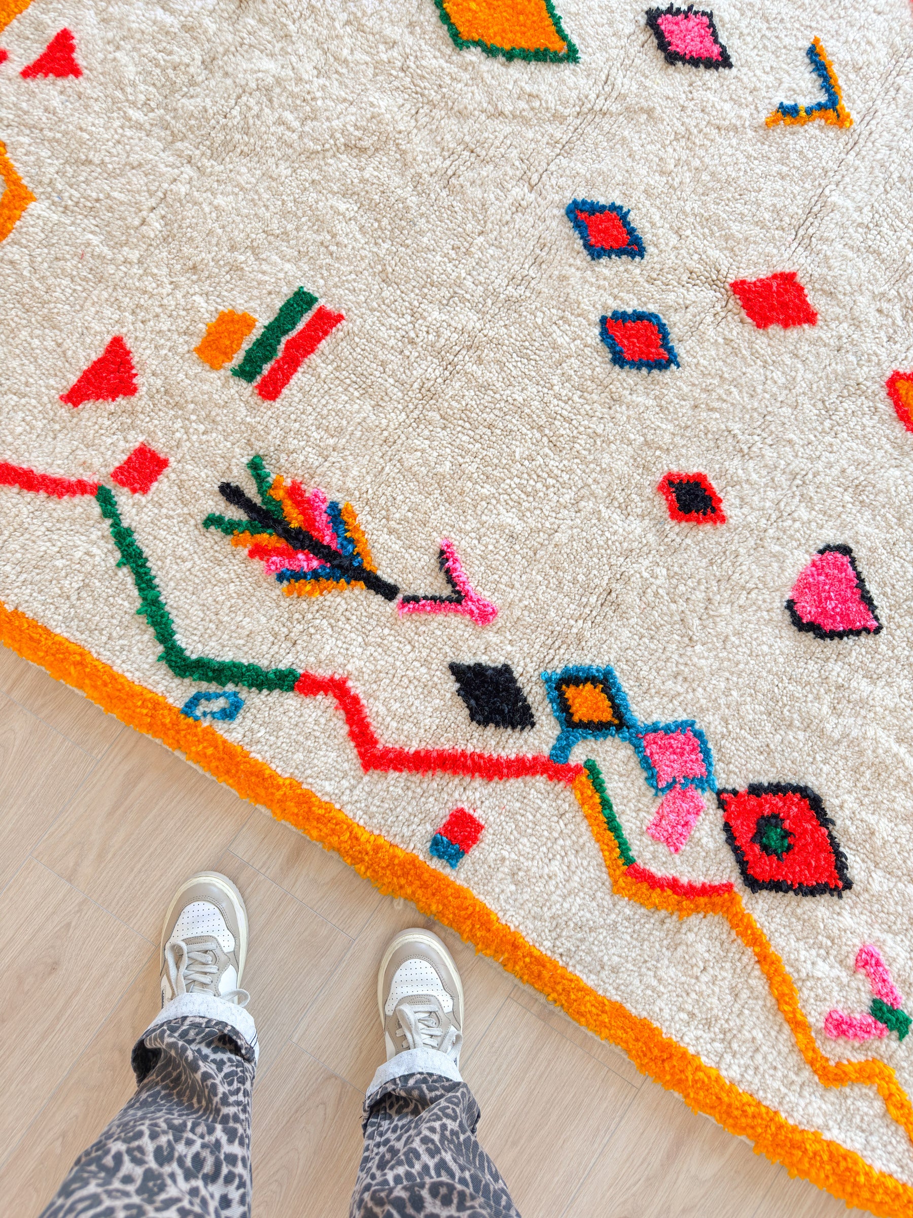Colorful Berber rug 182 x 213 cm - n°2111