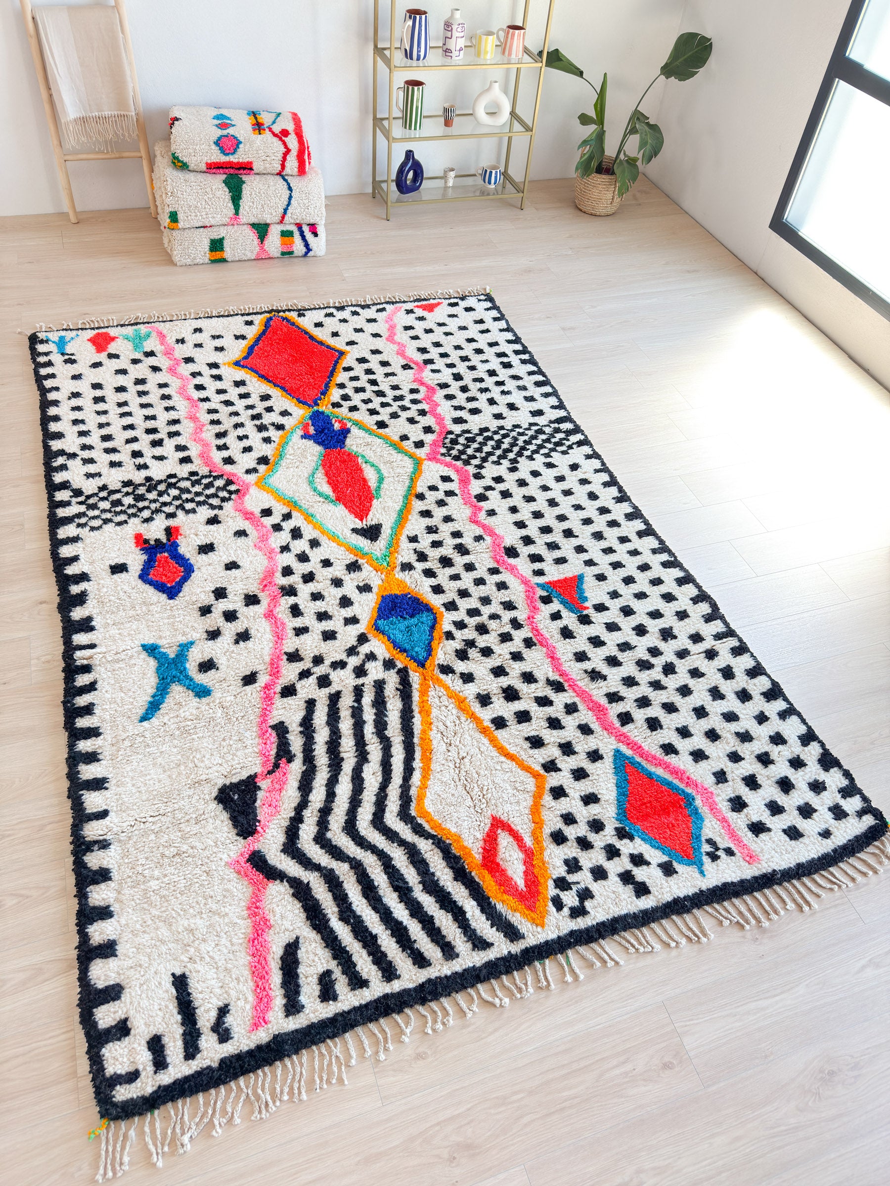 Colorful Berber rug 206 x 328 cm - no. 2187