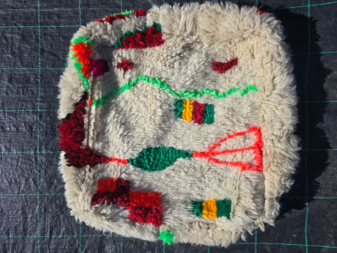 Pouf Marocain, pouf berbère coloré - 60 x 60 cm - n°96