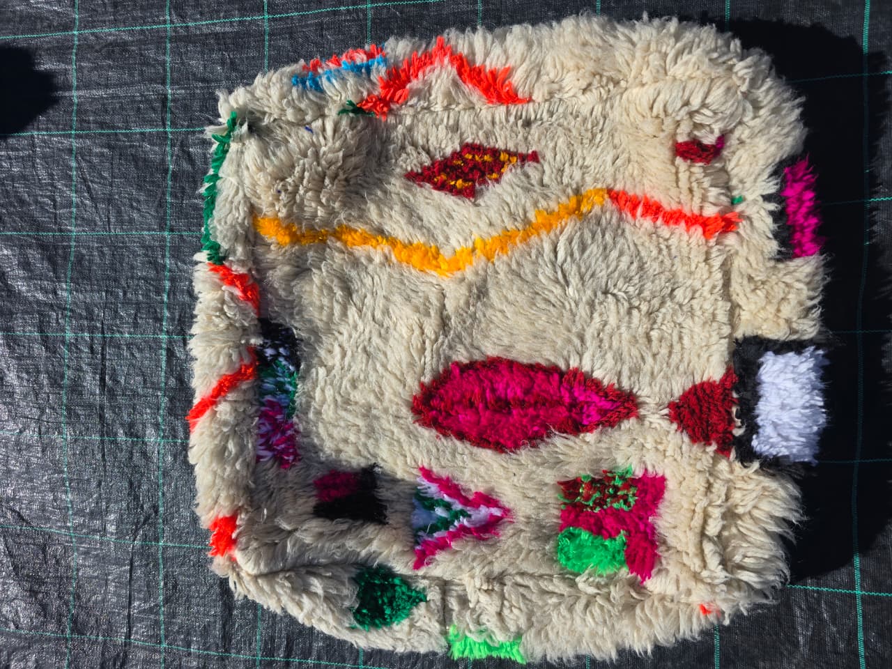 Pouf Marocain, pouf berbère coloré - 60 x 60 cm - n°128